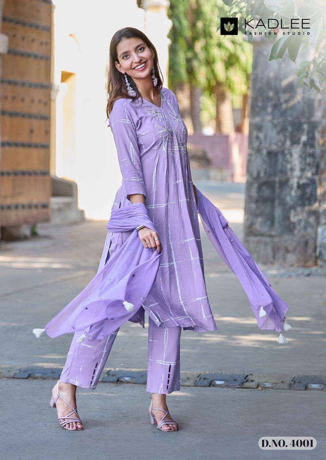 Kadlee Rimzim Readymade Fancy 3 Piece Pair Set _ Surat Wholesale market Price ( 4 Pcs Catalog )