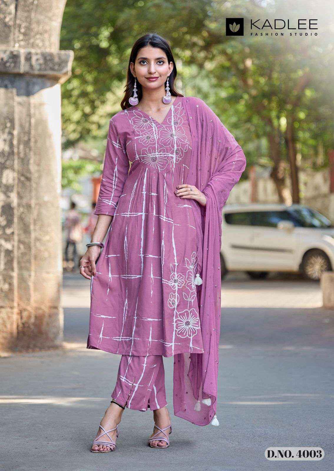 Kadlee Rimzim Readymade Fancy 3 Piece Pair Set _ Surat Wholesale market Price ( 4 Pcs Catalog )