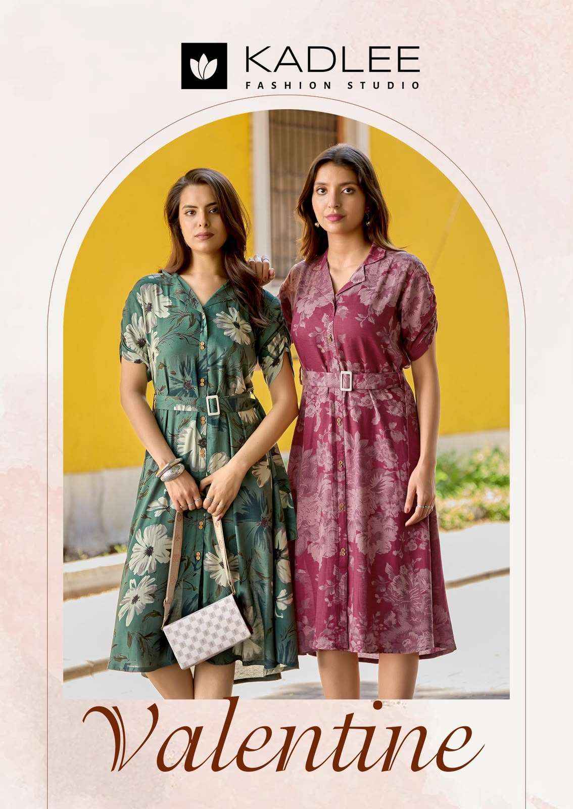 Kadlee Valentine Western Wear Frock Style Kurta Set _ Surat Wholesale Market Price ( 5 Pcs Catalog )