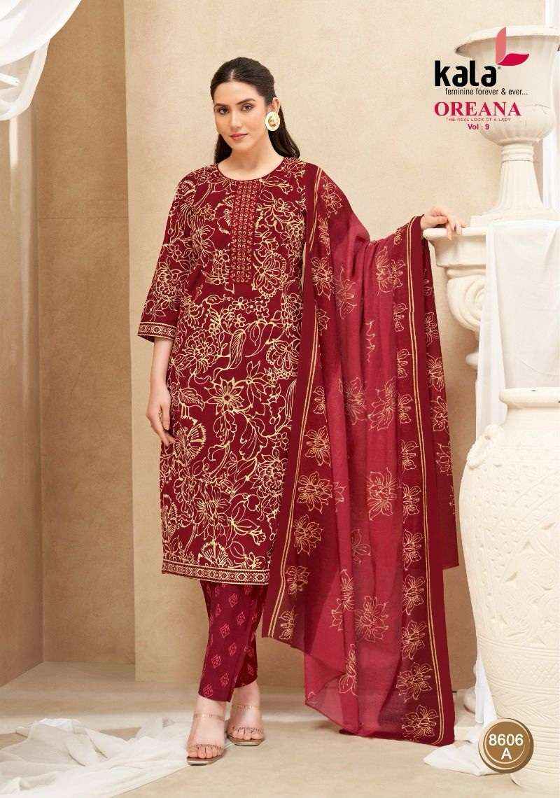 Kala Oreana Vol 9 Premium Wear Cotton 3 Piece Pair Set _ Surat Wholesale Market Price ( 12 Pcs Catalog )