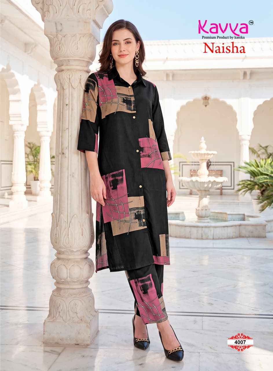 Kavya Naisha Vol 4 Wholesale | Egyptian Rayon Co Ord Set (10 pcs Catalog )