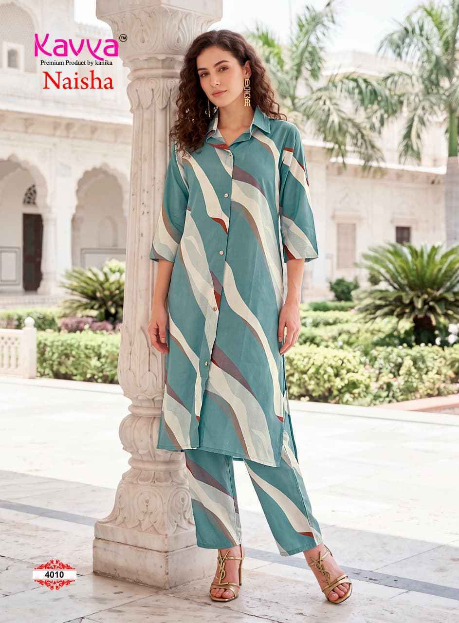 Kavya Naisha Vol 4 Wholesale | Egyptian Rayon Co Ord Set (10 pcs Catalog )