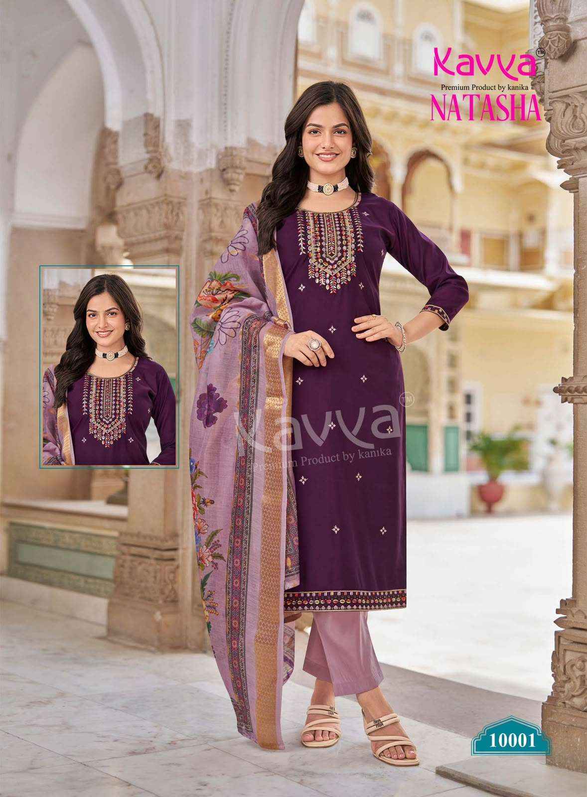 Kavya Natasha Vol 10 Fancy Silk Readymade 3 Piece Pair Set _ Surat Wholesale Market Price ( 10 Pcs Catalog )
