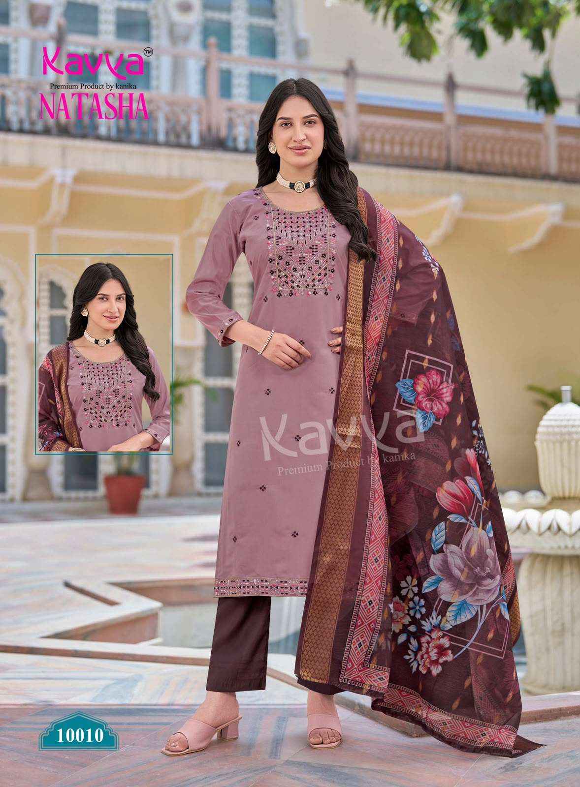 Kavya Natasha Vol 10 Fancy Silk Readymade 3 Piece Pair Set _ Surat Wholesale Market Price ( 10 Pcs Catalog )