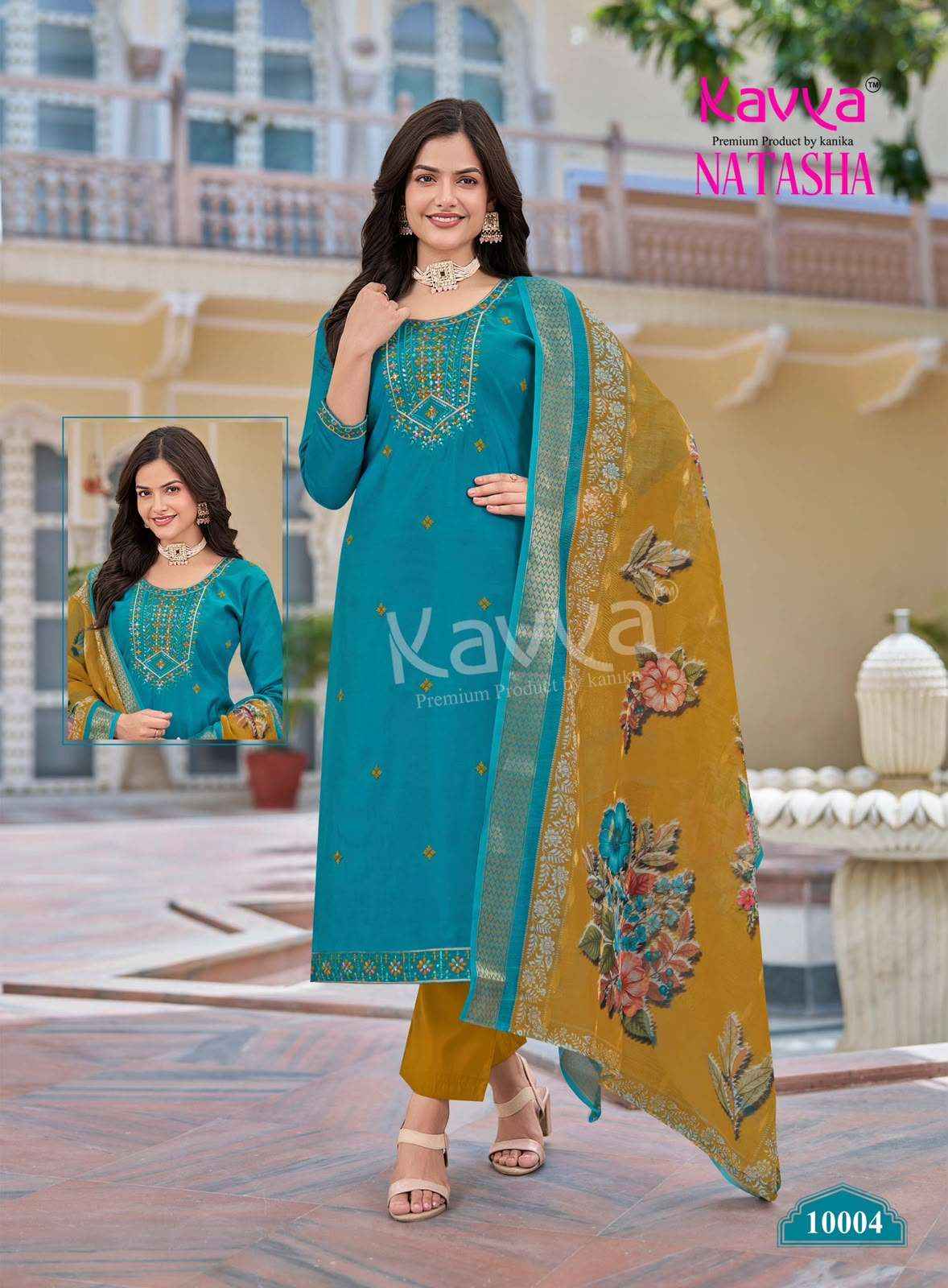 Kavya Natasha Vol 10 Fancy Silk Readymade 3 Piece Pair Set _ Surat Wholesale Market Price ( 10 Pcs Catalog )