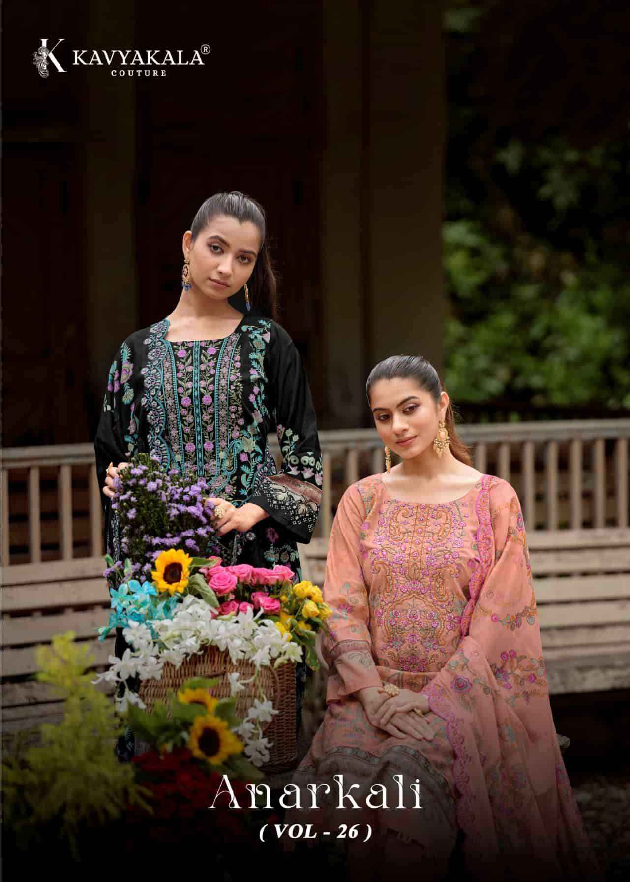 Kavyakala Anarkali Vol 26 Fancy Lawn Cotton Salwar Kameez _ Surat Wholesale Market Price ( 8 Pcs Catalog )