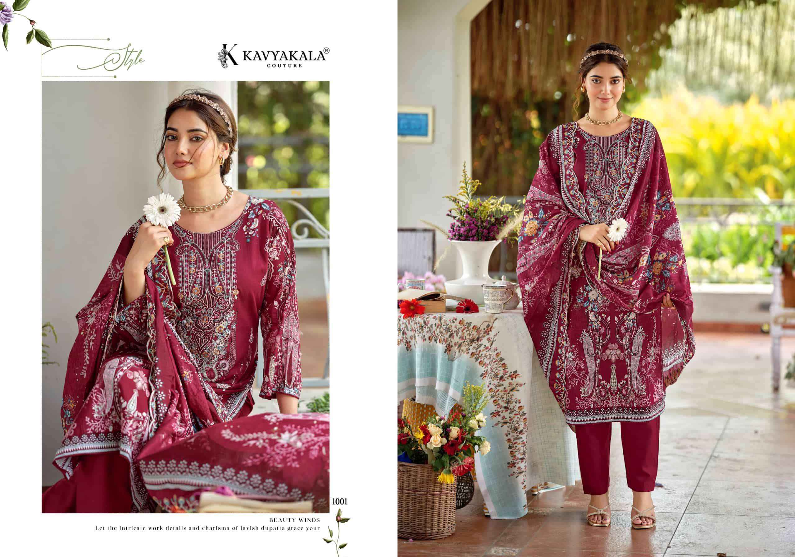 Kavyakala Zarina Designer Printed Lawn Cotton Dress _ Surat Wholesale Market Price ( 6 Pcs Catalog )
