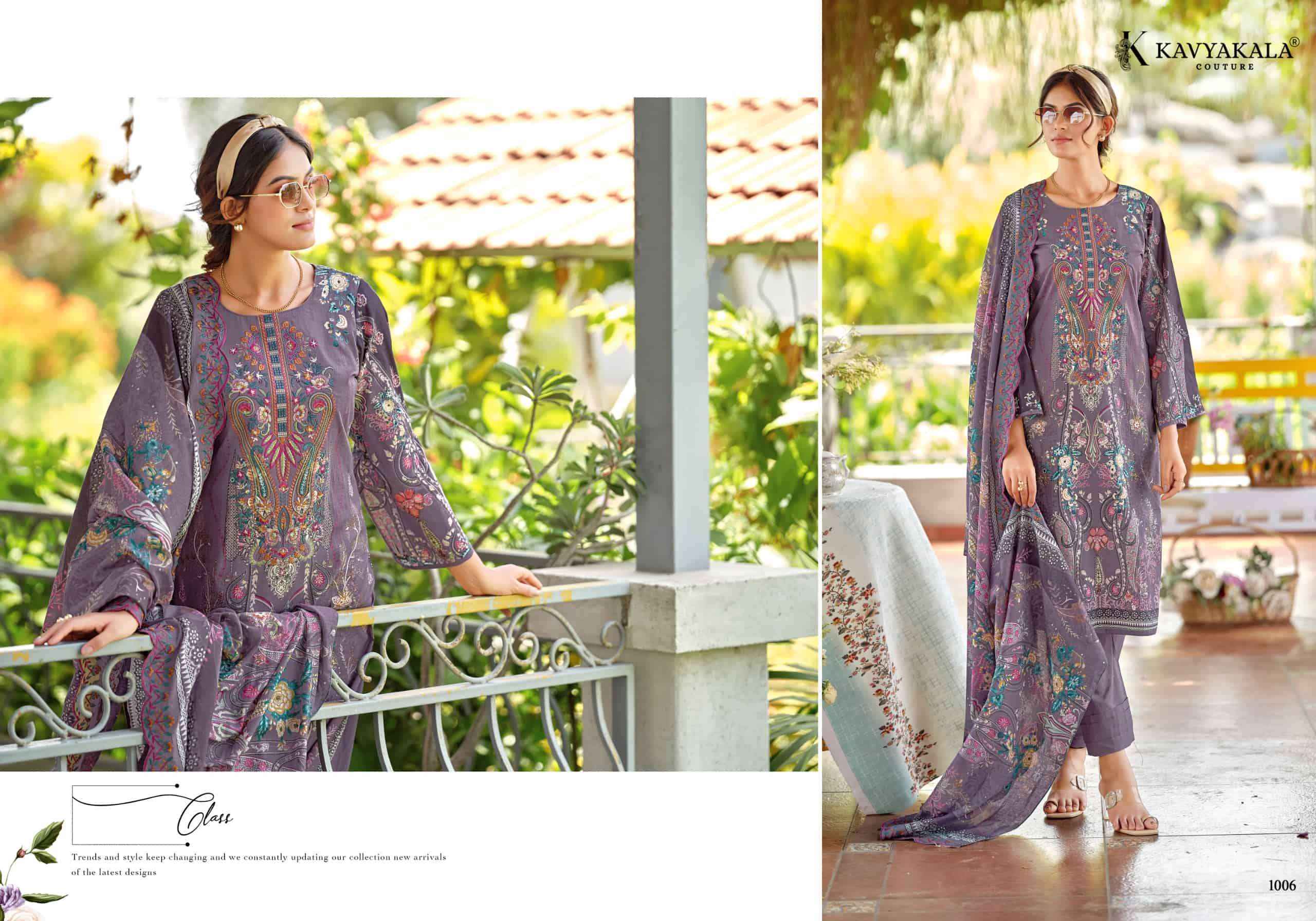 Kavyakala Zarina Designer Printed Lawn Cotton Dress _ Surat Wholesale Market Price ( 6 Pcs Catalog )
