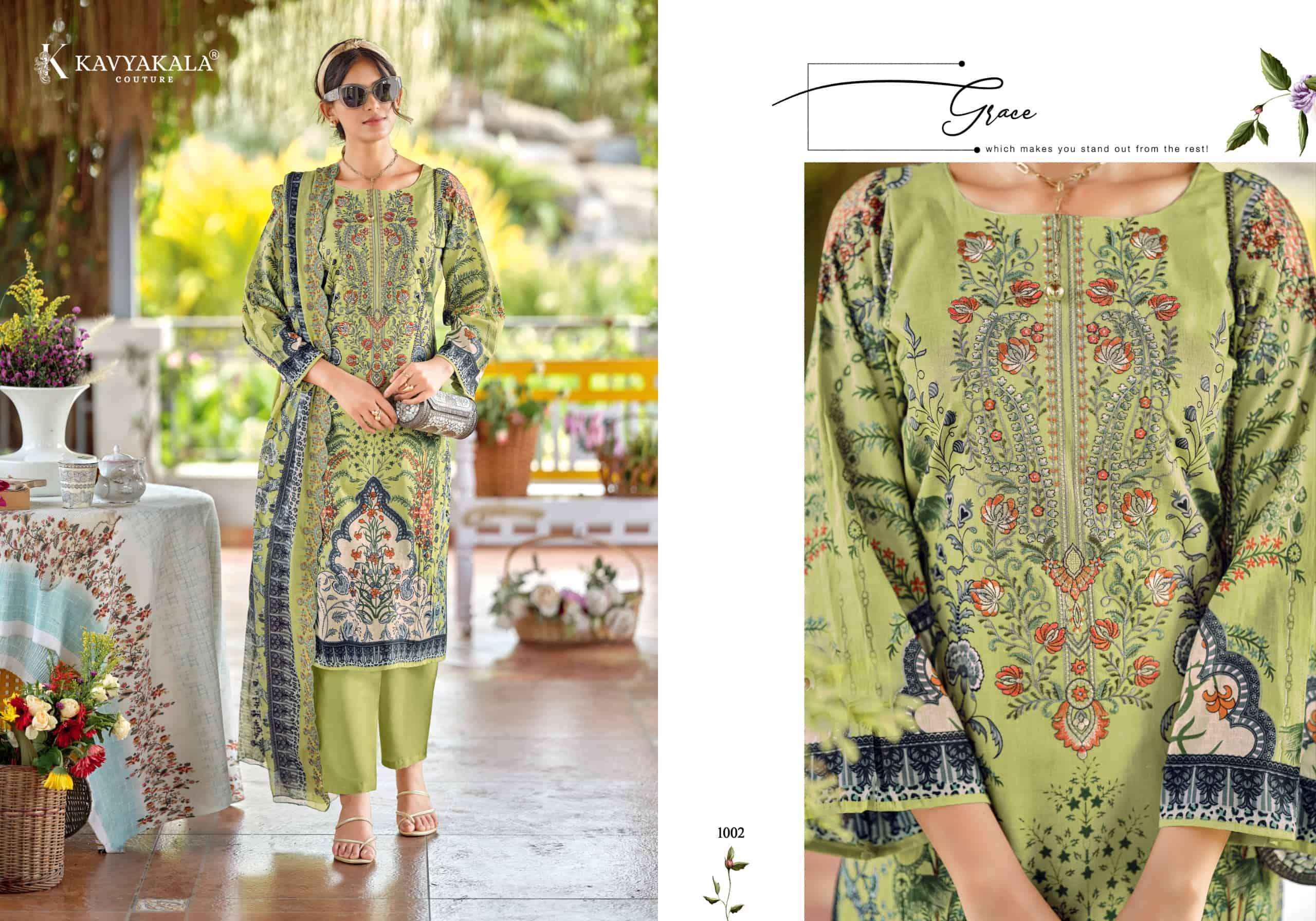 Kavyakala Zarina Designer Printed Lawn Cotton Dress _ Surat Wholesale Market Price ( 6 Pcs Catalog )