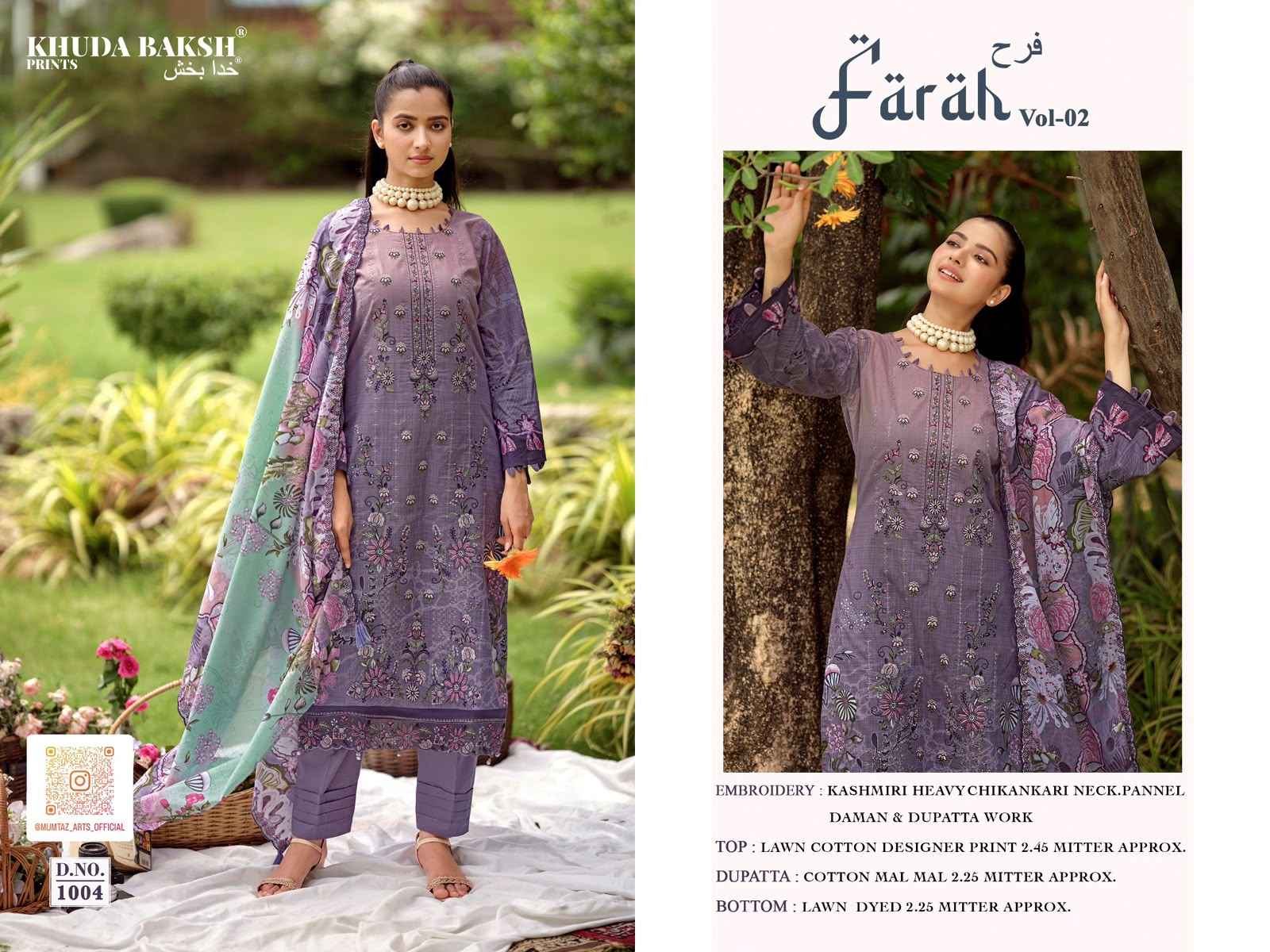 Khudha Baksh Farah Vol 2 Dress Material Online Price ( 10 Pcs Catalog )