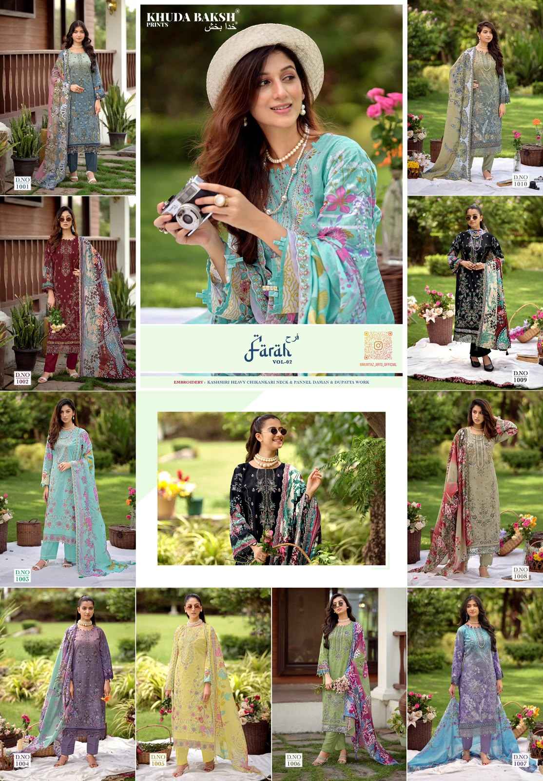 Khudha Baksh Farah Vol 2 Dress Material Online Price ( 10 Pcs Catalog )
