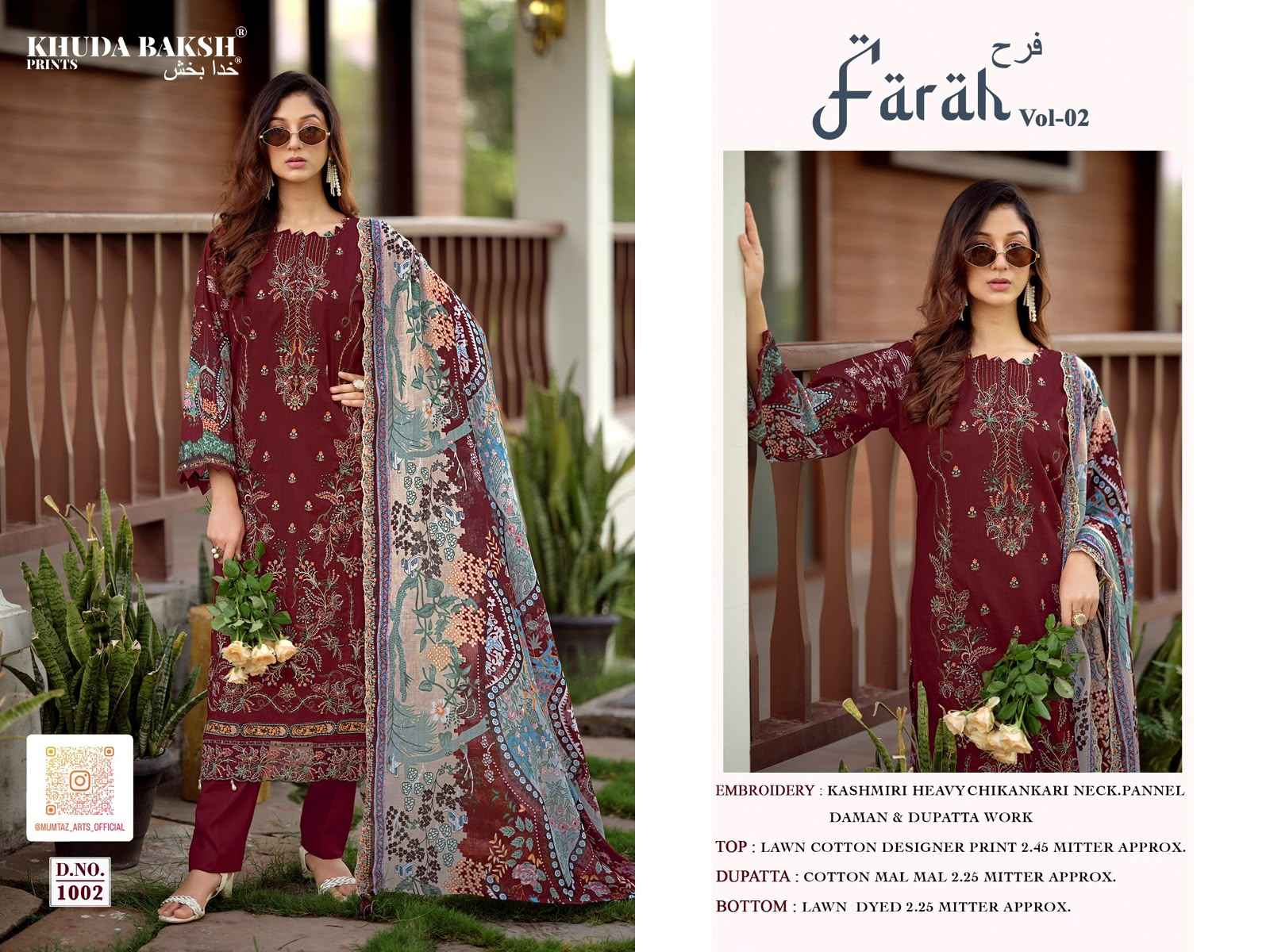 Khudha Baksh Farah Vol 2 Dress Material Online Price ( 10 Pcs Catalog )