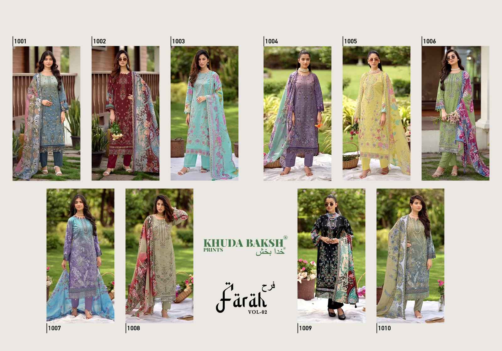 Khudha Baksh Farah Vol 2 Dress Material Online Price ( 10 Pcs Catalog )
