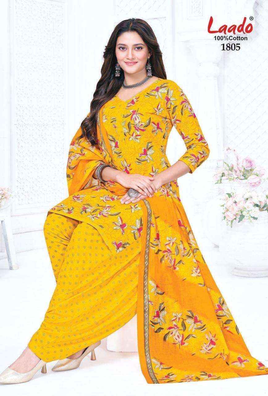 Laado Nadiya Patiyala Vol 18 Printed Cotton Salwar Kameez _ Surat Wholesale Market Price ( 12 Pcs Catalog )