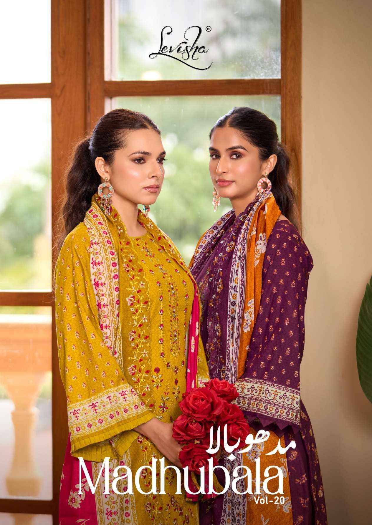 Levisha Madhubala Vol 20 Lawn Cotton Dress Material- Surat Wholesaler ( 8 pcs Catalog )