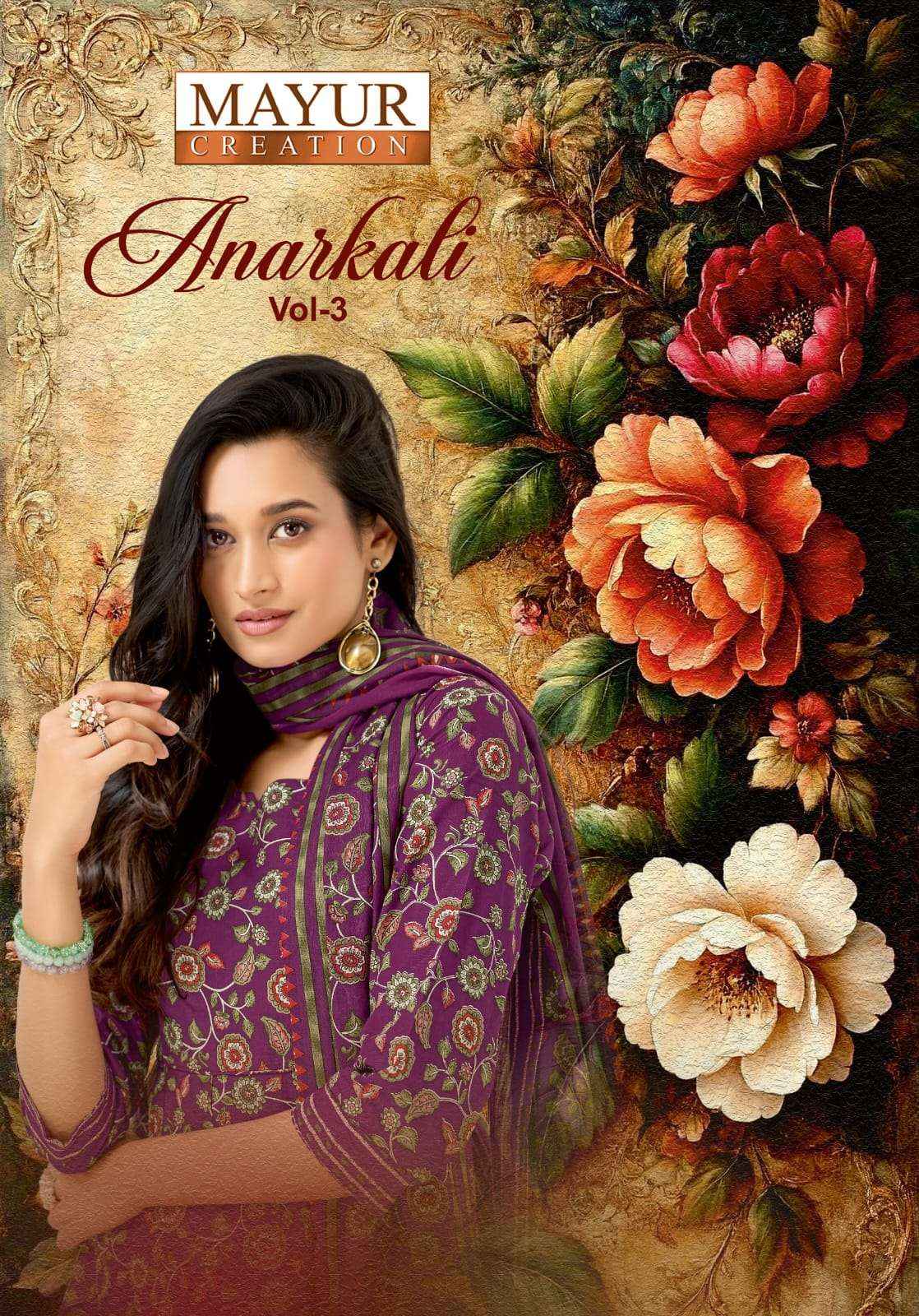 Mayur Anarkali Vol 3 Readymade Cotton Anarkali Top Bottom Dupatta Set Collection Wholesale Price ( 8 Pcs Catalog )