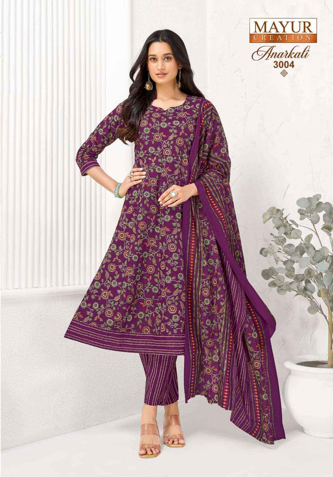 Mayur Anarkali Vol 3 Readymade Cotton Anarkali Top Bottom Dupatta Set Collection Wholesale Price ( 8 Pcs Catalog )