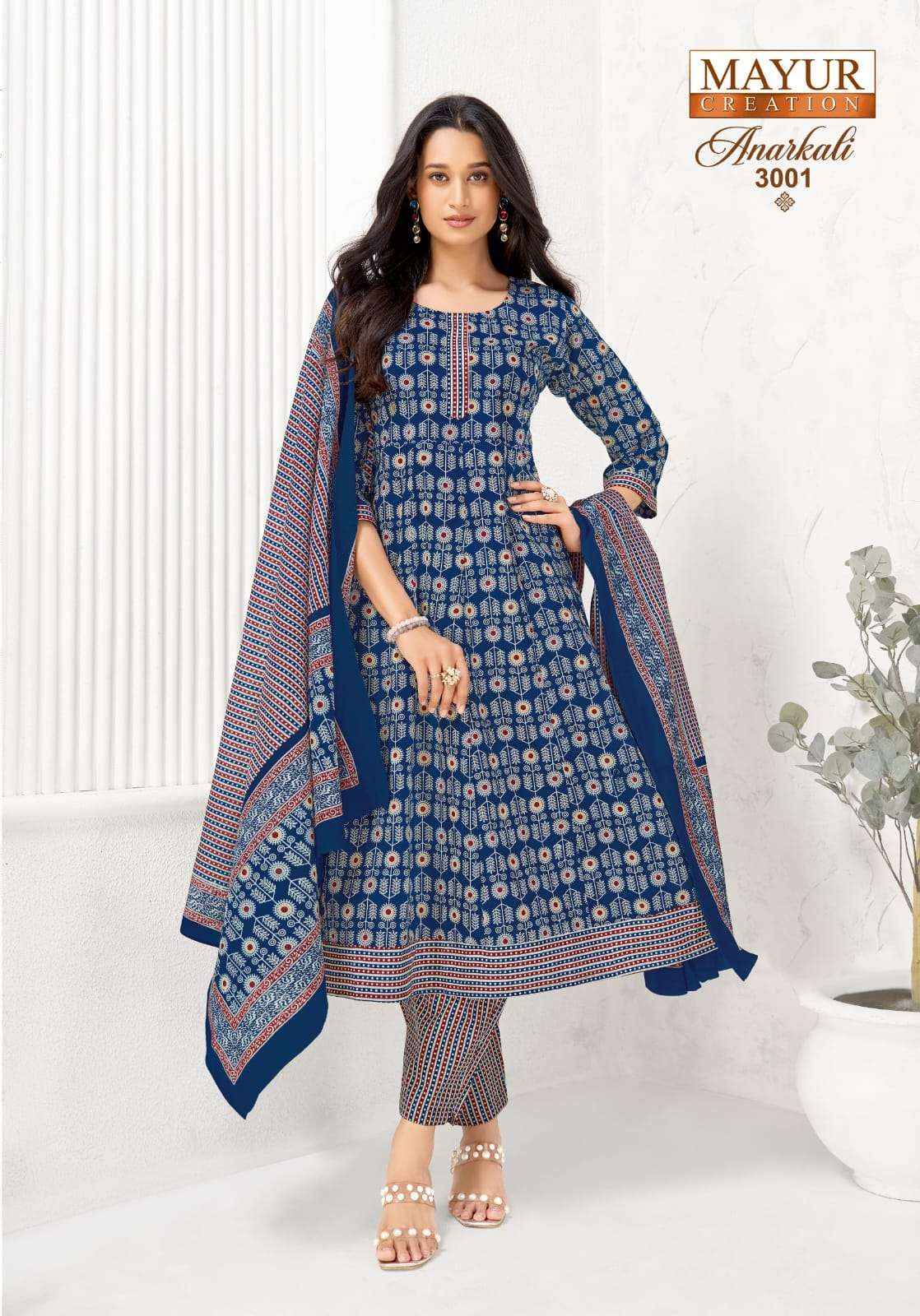 Mayur Anarkali Vol 3 Readymade Cotton Anarkali Top Bottom Dupatta Set Collection Wholesale Price ( 8 Pcs Catalog )