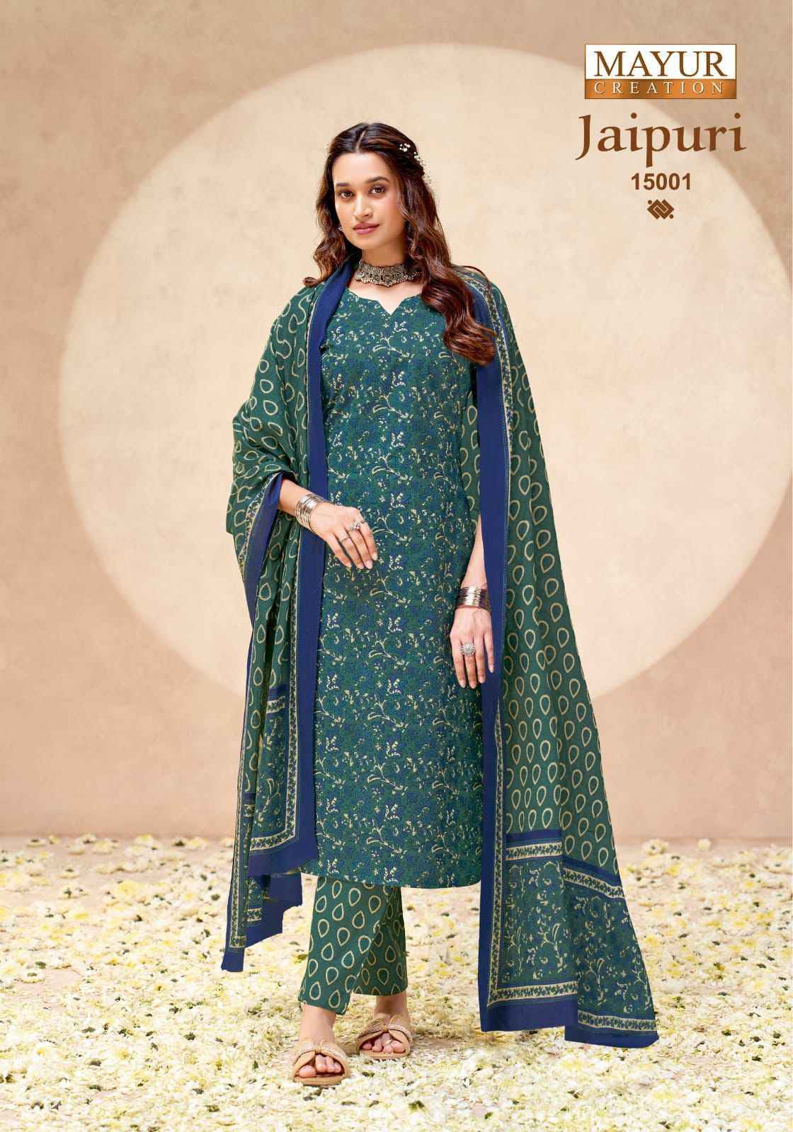 Mayur Creation Jaipuri Vol 15 Readymade Cotton Dress _ Surat Wholesale Market Price ( 10 Pcs Catalog )