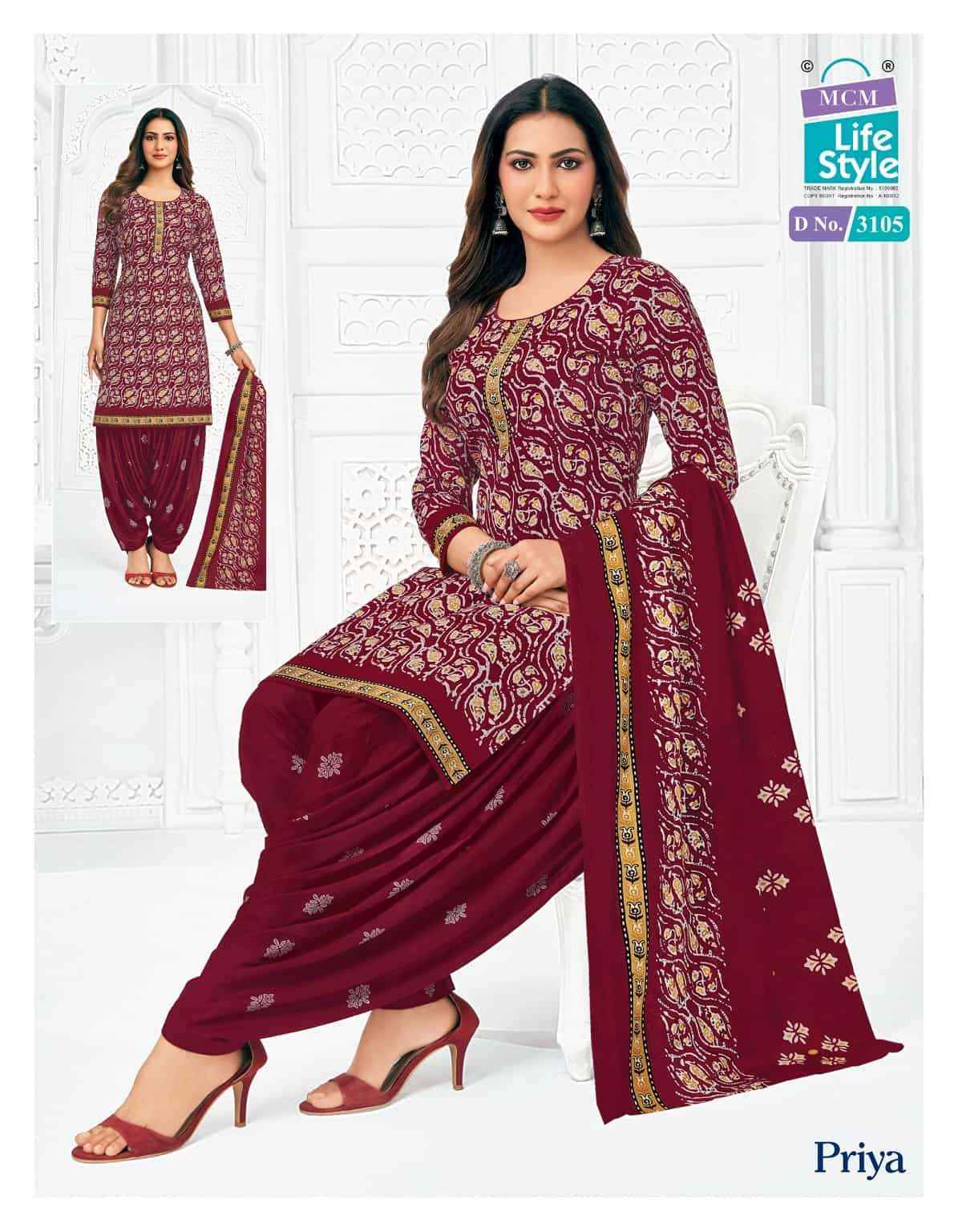 Mcm Lifestyle Priya Vol 31 Pure Cotton Patiyala Dress _ Surat Wholesale Market Price ( 24 Pcs Catalog )