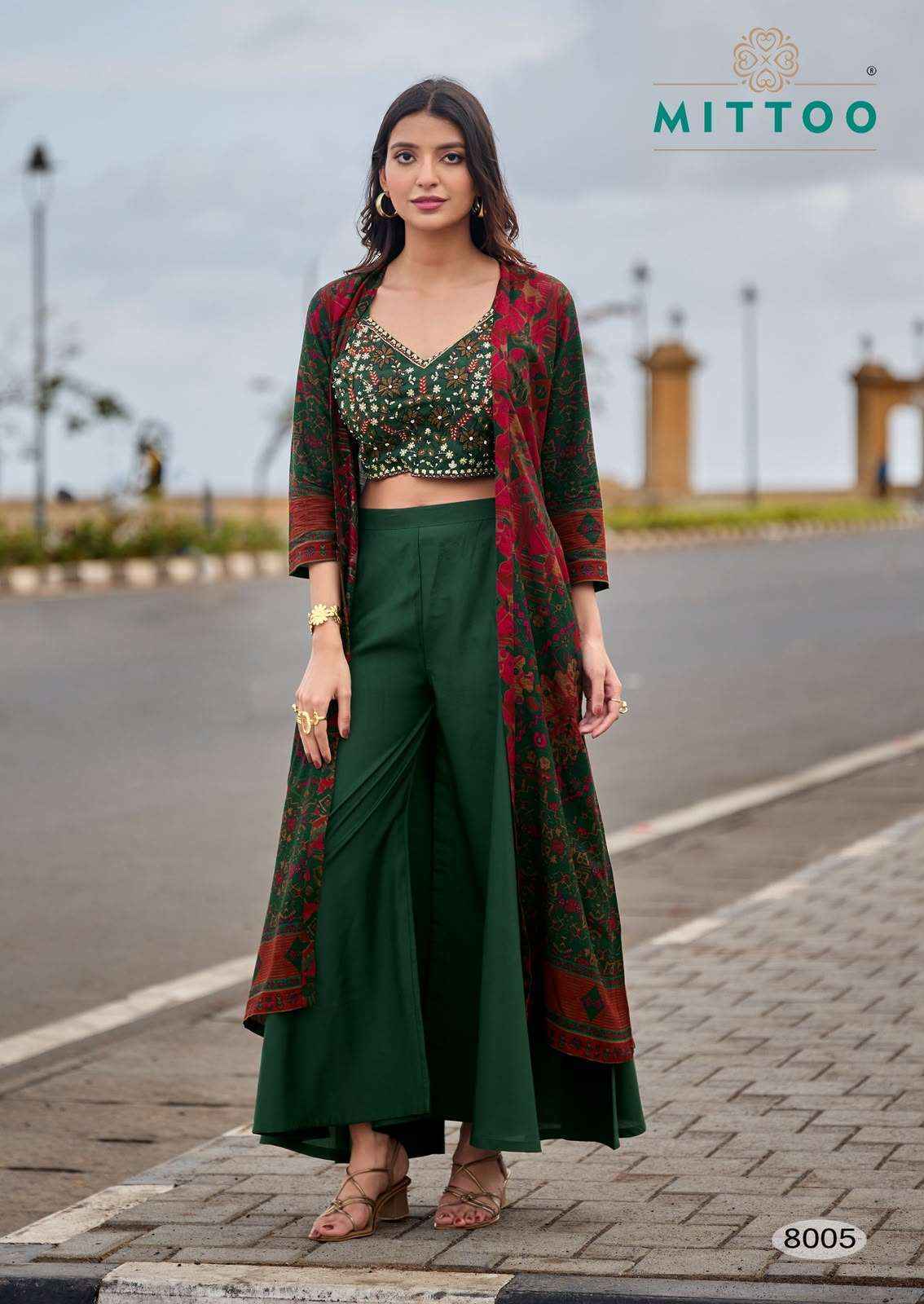 Mittoo Zubeda Vol 2 Roman Silk Weastern Top & Bottom With Shrug Suit _ Surat Wholesale Market Price ( 4 Pcs Catalog )
