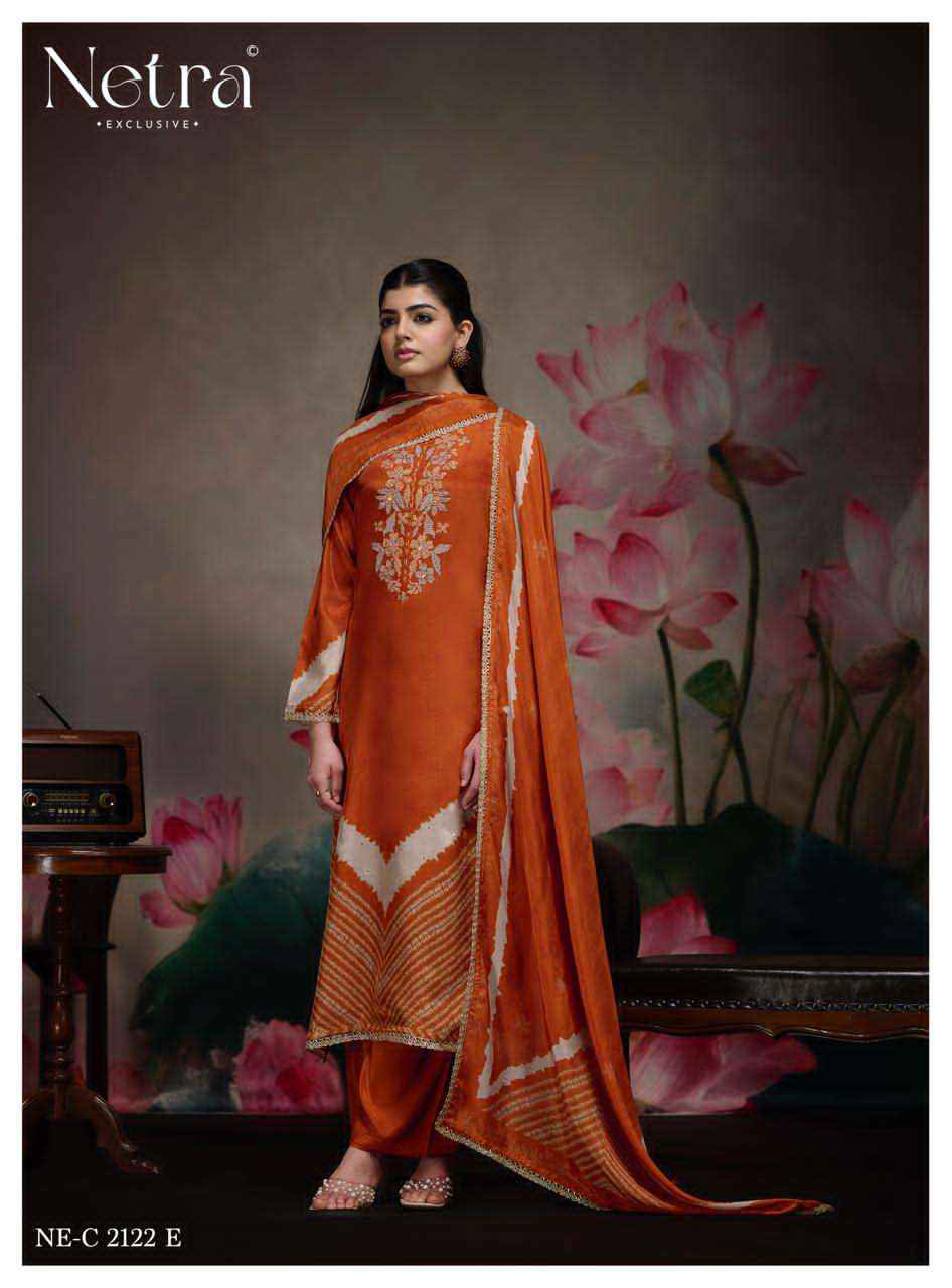 Netra Mahek Premium Designs Muslin Salwar Kameez _ Wholesale Surat Market Price ( 6 Pcs catalog )