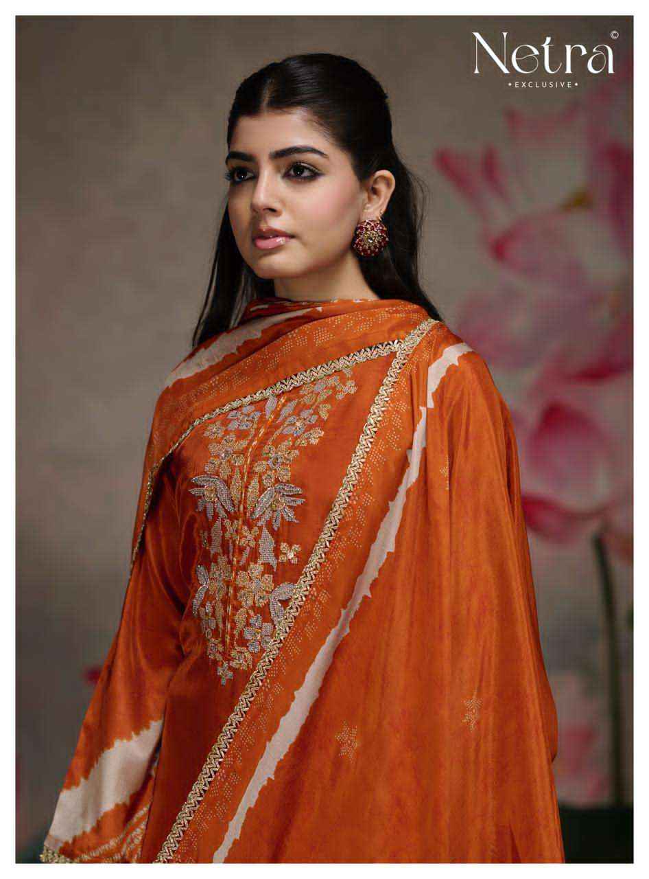 Netra Mahek Premium Designs Muslin Salwar Kameez _ Wholesale Surat Market Price ( 6 Pcs catalog )