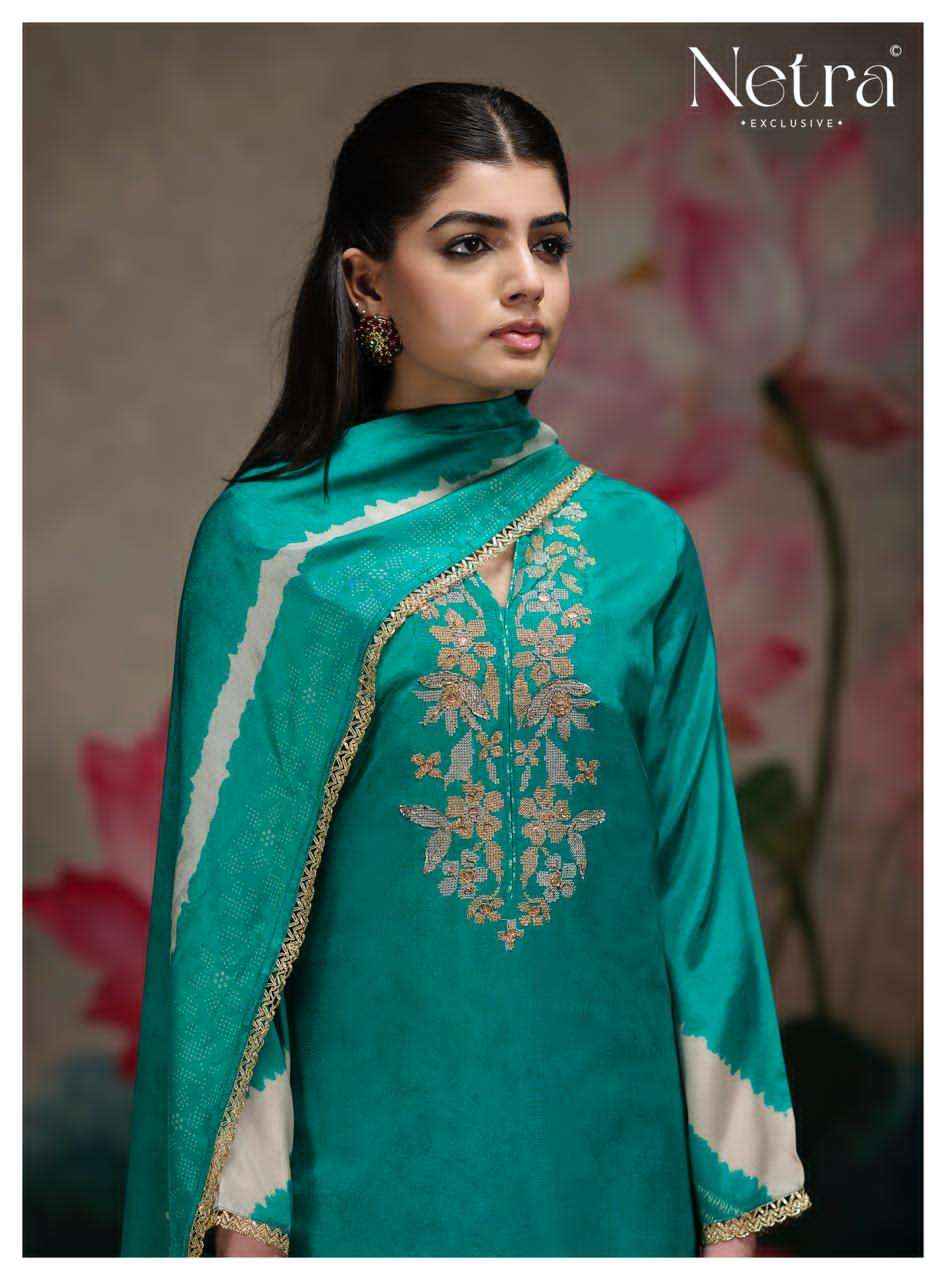Netra Mahek Premium Designs Muslin Salwar Kameez _ Wholesale Surat Market Price ( 6 Pcs catalog )