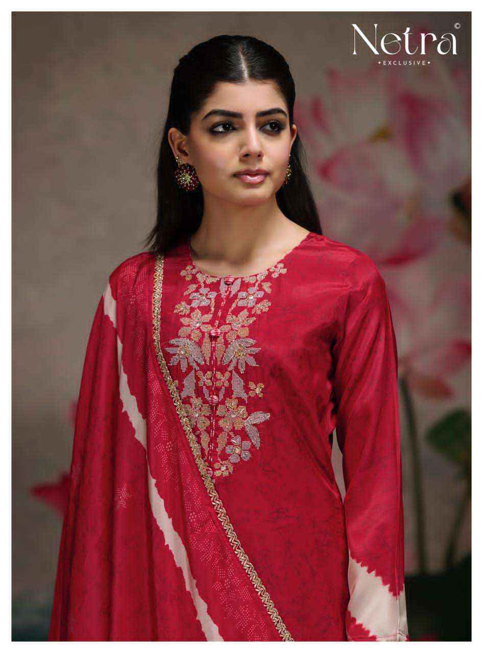 Netra Mahek Premium Designs Muslin Salwar Kameez _ Wholesale Surat Market Price ( 6 Pcs catalog )