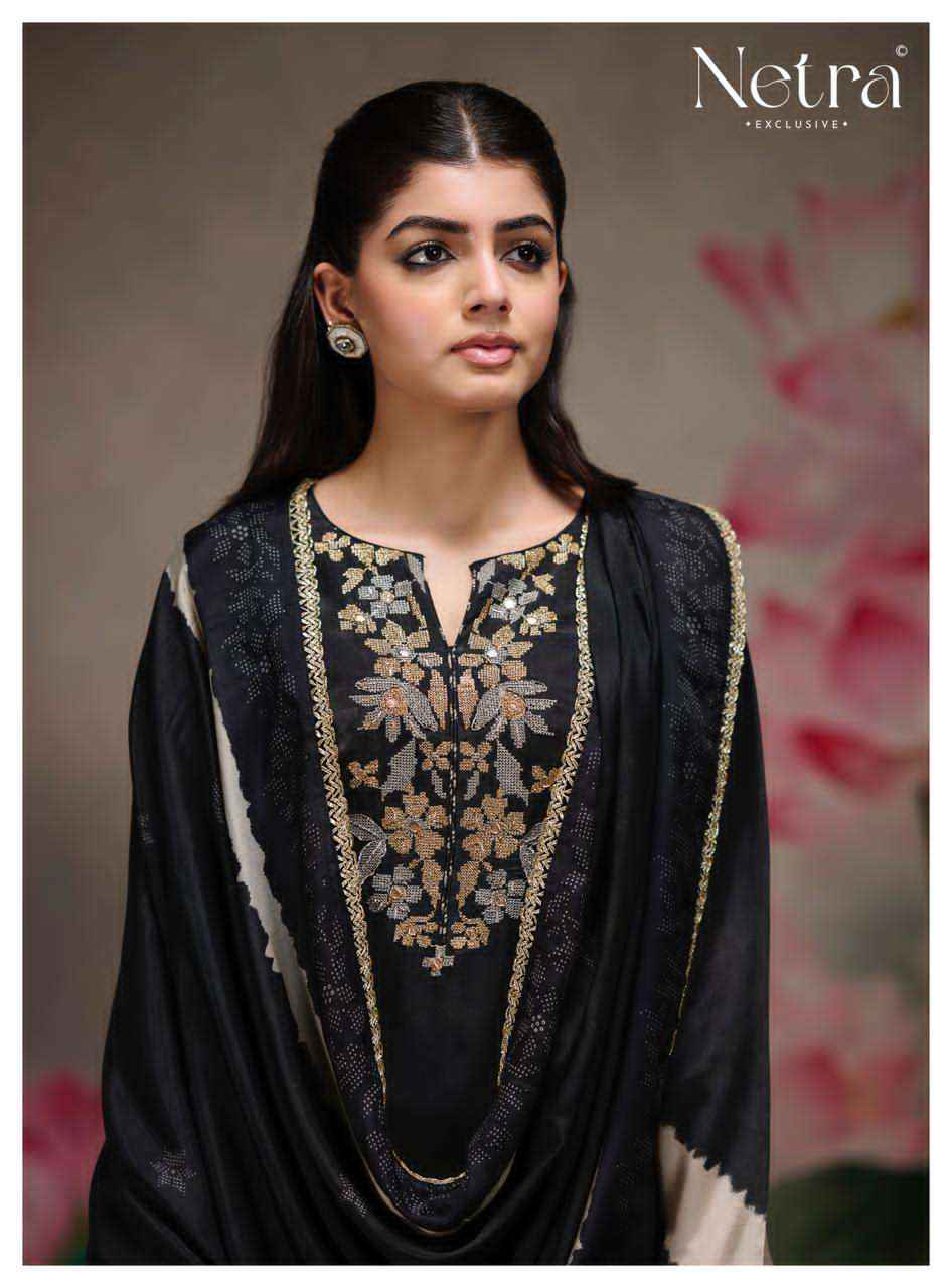 Netra Mahek Premium Designs Muslin Salwar Kameez _ Wholesale Surat Market Price ( 6 Pcs catalog )