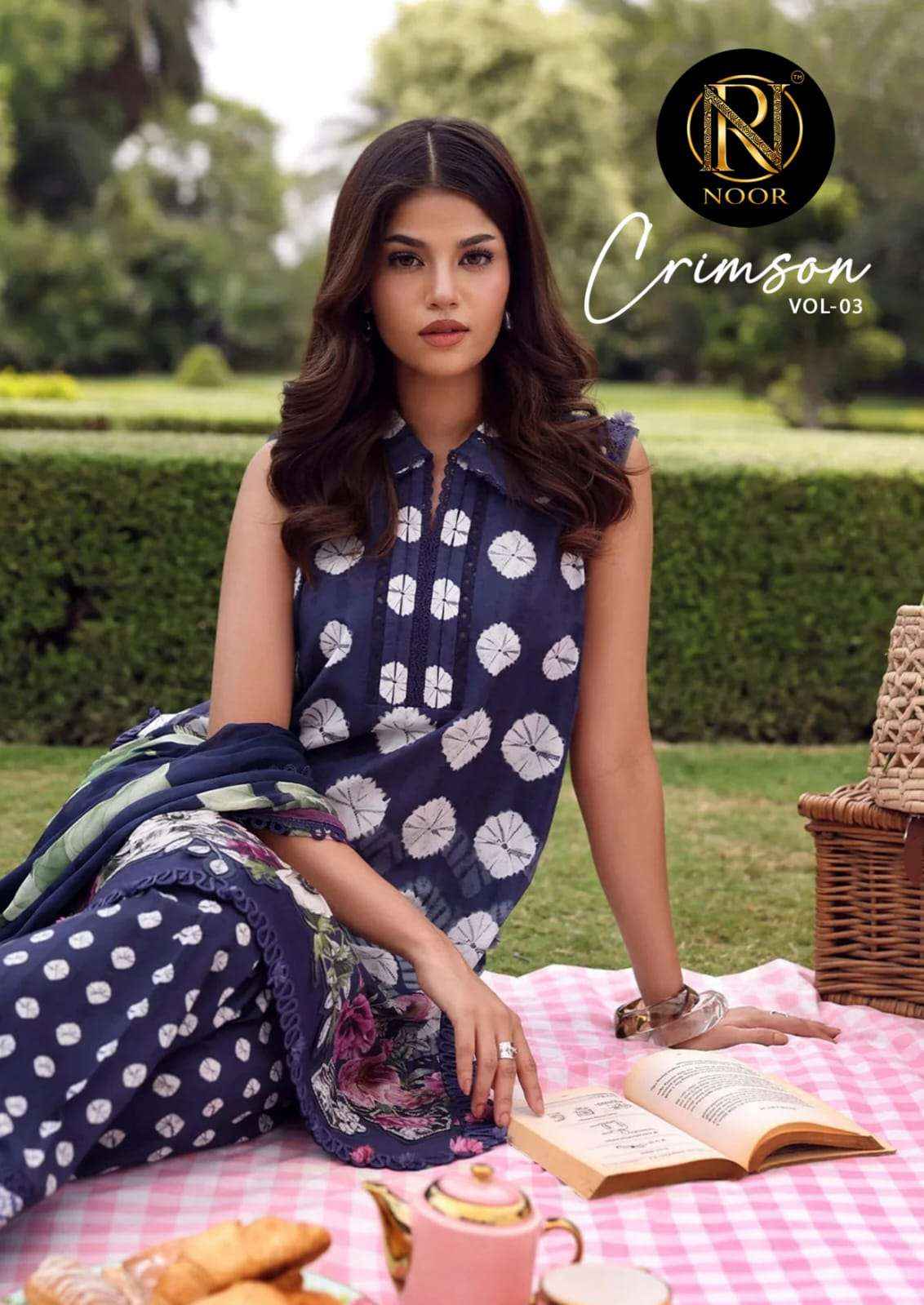 Noor Crimson Vol 3 Pure Heavy Lawn Cotton Salwar Suit _ Surat Wholesale Market Price ( 6 Pcs Catalog )