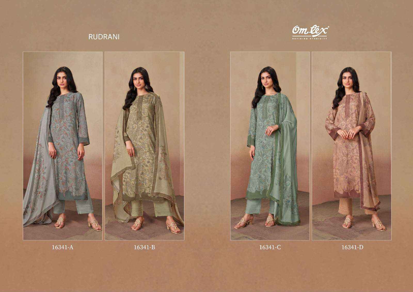 Omtex Rudrani Digital Printed Muslin Salwar Kameez _ Wholesale Surat Market Rate ( 4 Pcs Catalog )