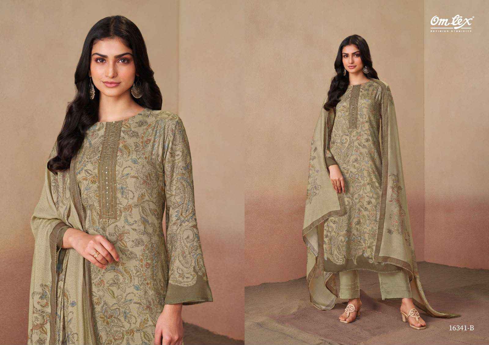 Omtex Rudrani Digital Printed Muslin Salwar Kameez _ Wholesale Surat Market Rate ( 4 Pcs Catalog )
