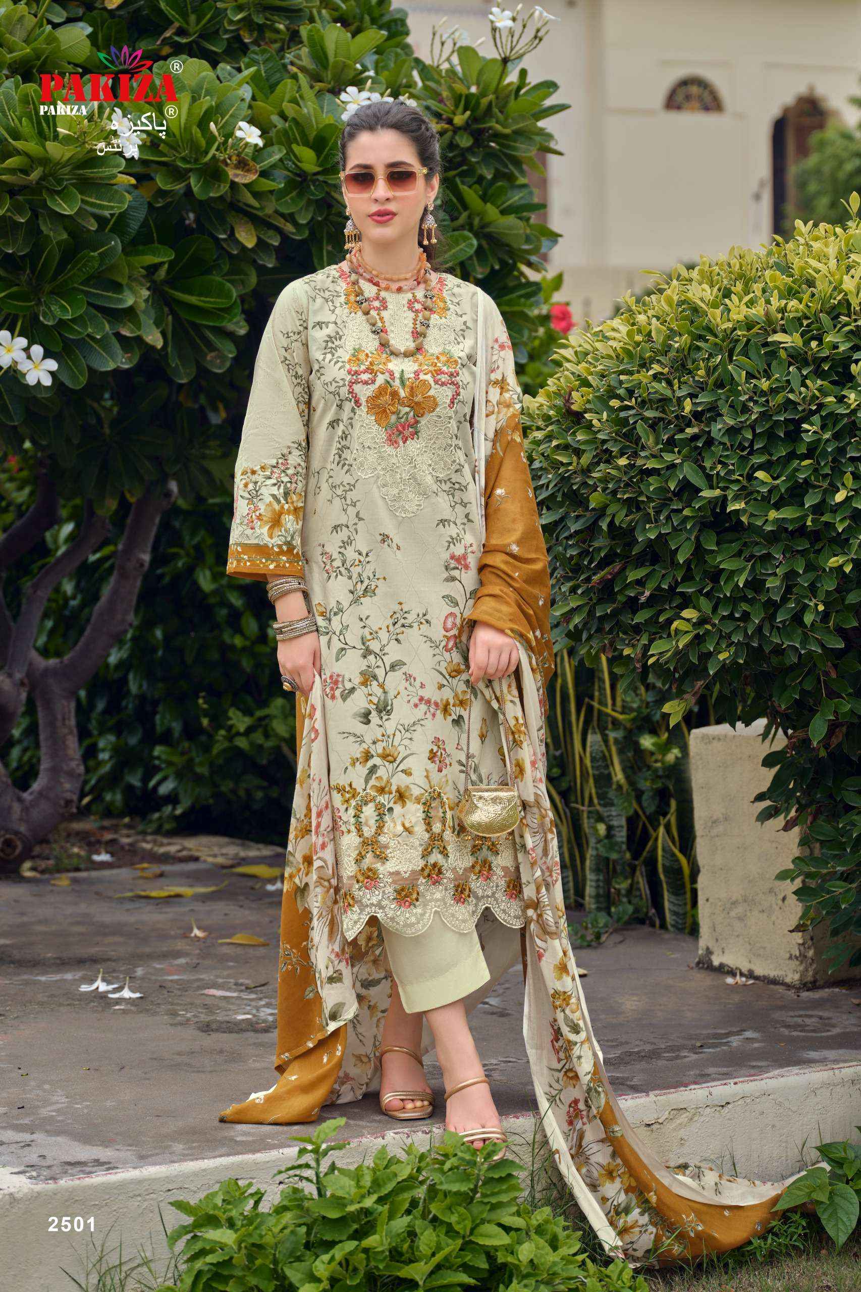 Pakiza Prints Gulnawaz Vol 25 Lawn Cotton Dress Material | Surat Wholesale Market ( 4 pcs Catalogue )