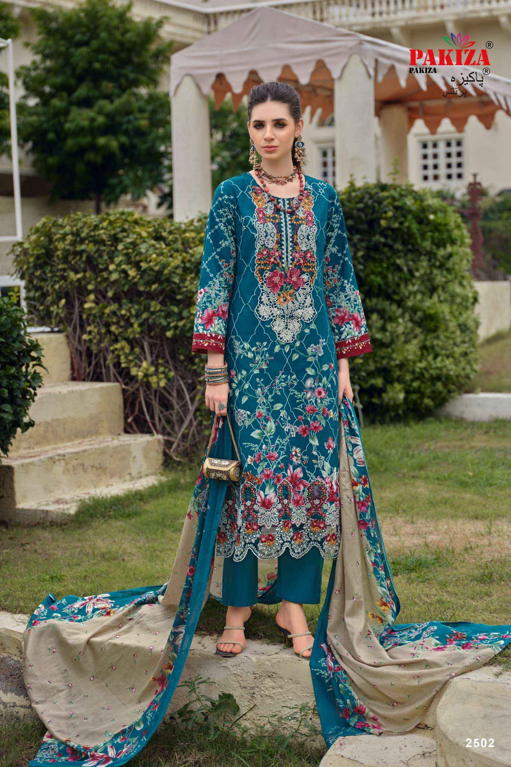 Pakiza Prints Gulnawaz Vol 25 Lawn Cotton Dress Material | Surat Wholesale Market ( 4 pcs Catalogue )