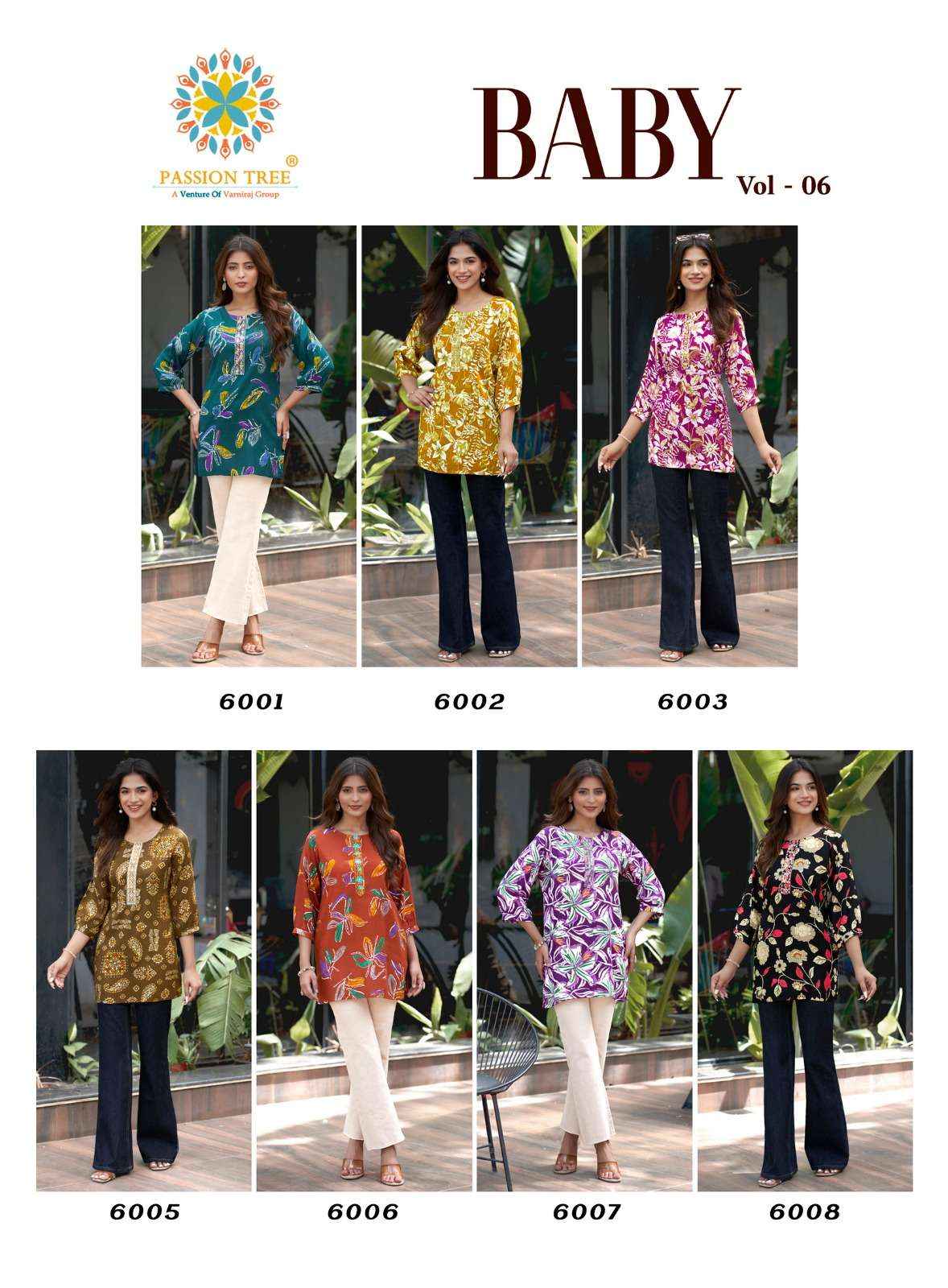 Passion Tree Baby Vol 6 Heavy Rayon Short Tops Set _ Surat Wholesale Market Price ( 7 Pcs Catalog )