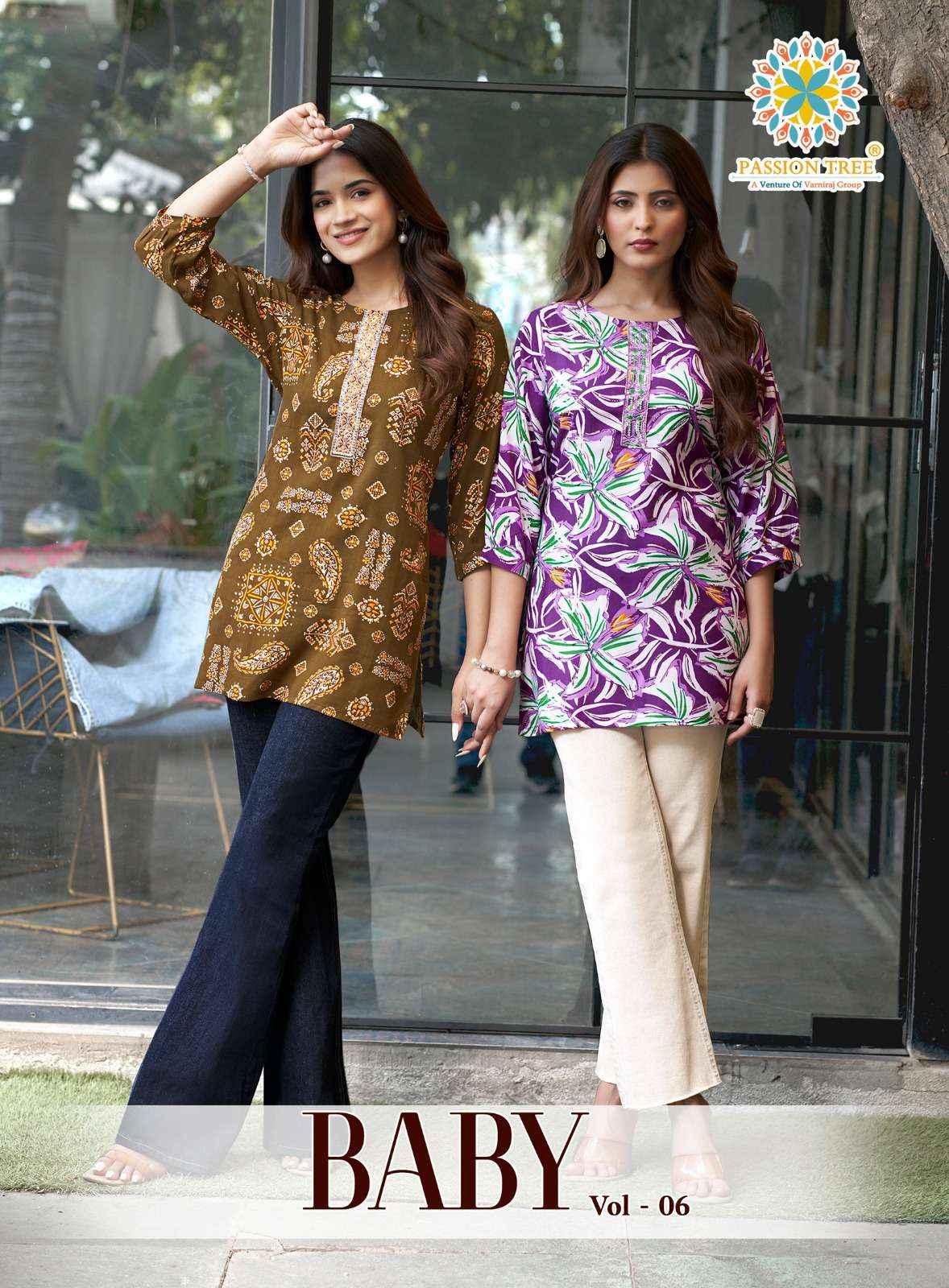 Passion Tree Baby Vol 6 Heavy Rayon Short Tops Set _ Surat Wholesale Market Price ( 7 Pcs Catalog )