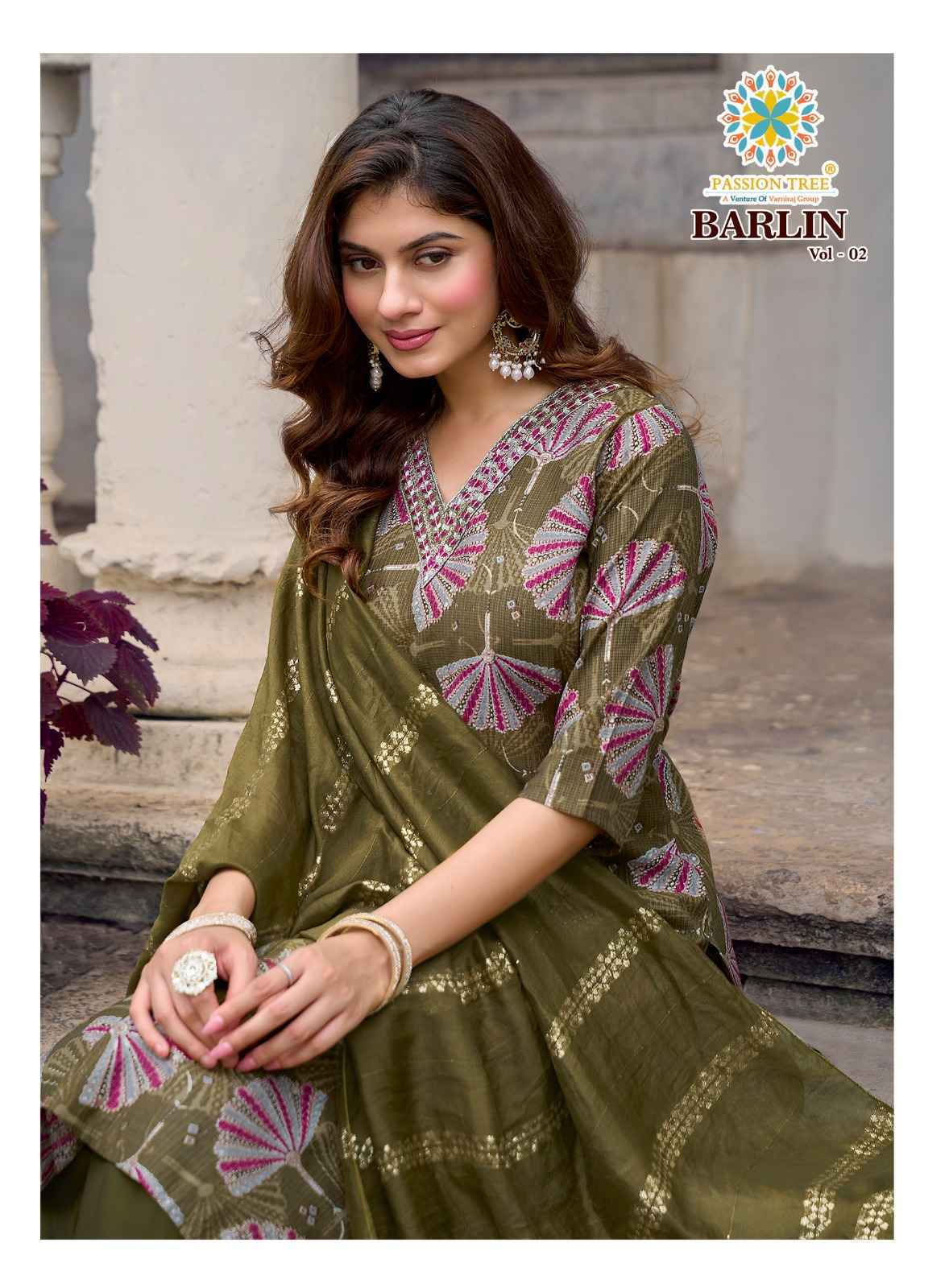 Passion Tree Barlin Vol 2 Barlin Kurti Combo Set Collection _ Surat Wholesale Market Price ( 8 Pcs Catalog )