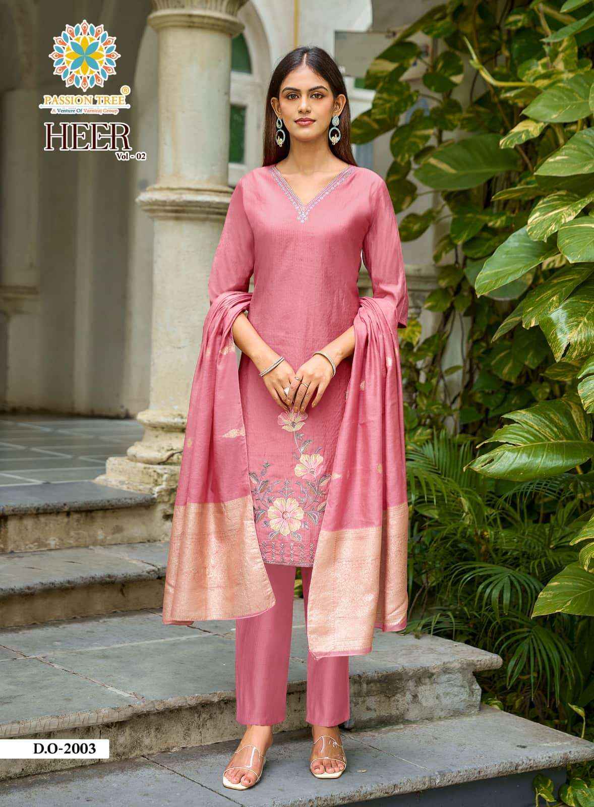 Passion Tree Heer Vol 2 Occasion Wear Kurti Pant Dupatta Set Collection _ Surat Wholesale Market Price ( 8 Pcs Catalog )