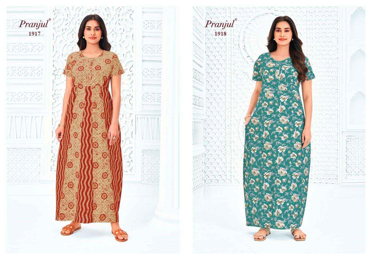 Pranjul Pragati Vol 19 - Wholesale Nighty Gown - Surat Wholesale Market ( 15 Pcs Catalog )