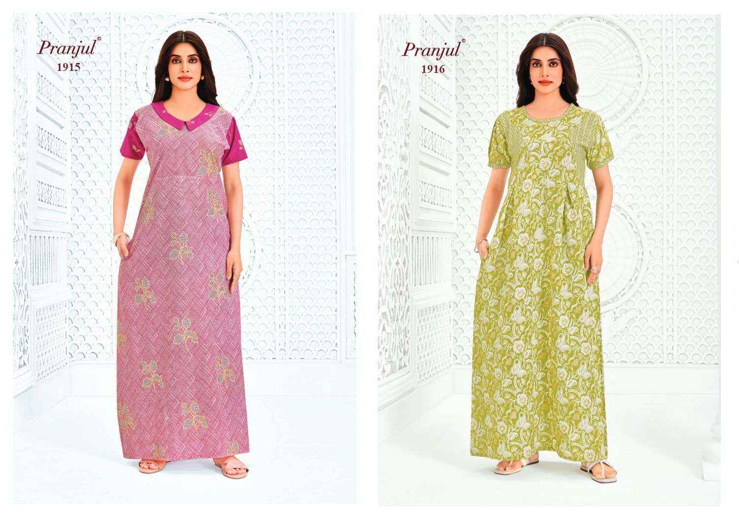 Pranjul Pragati Vol 19 - Wholesale Nighty Gown - Surat Wholesale Market ( 15 Pcs Catalog )