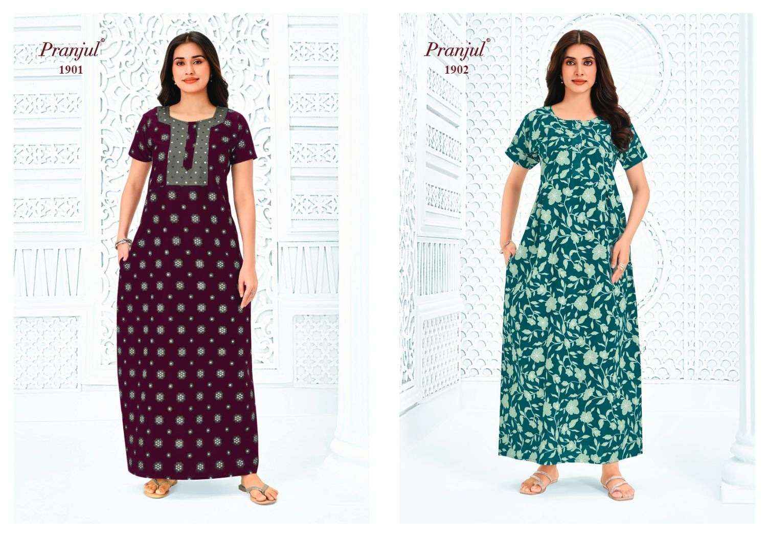 Pranjul Pragati Vol 19 - Wholesale Nighty Gown - Surat Wholesale Market ( 15 Pcs Catalog )