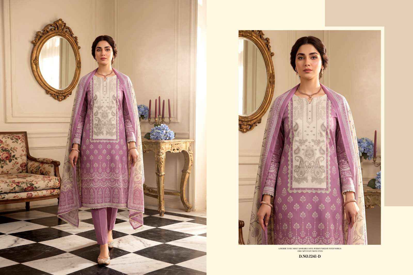 Radhika Azara Kalki 1241 Pure Jam Cotton Ladies Salwar Kameez _ Surat Wholesale Market Price ( 4 Pcs Catalog )