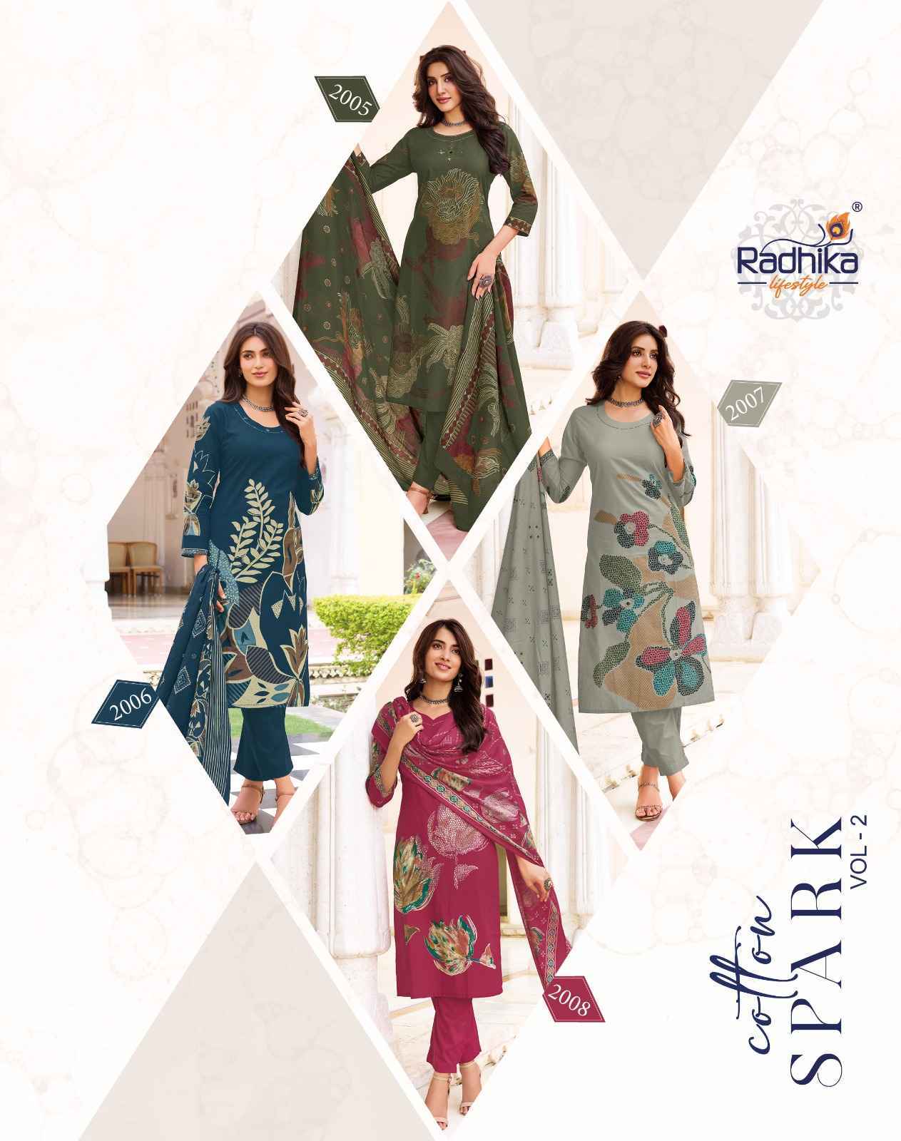 Radhika Lifestyle Cotton Spark Vol 2 Readymade Suits | surat wholesale market ( 8pcs Catalogue )