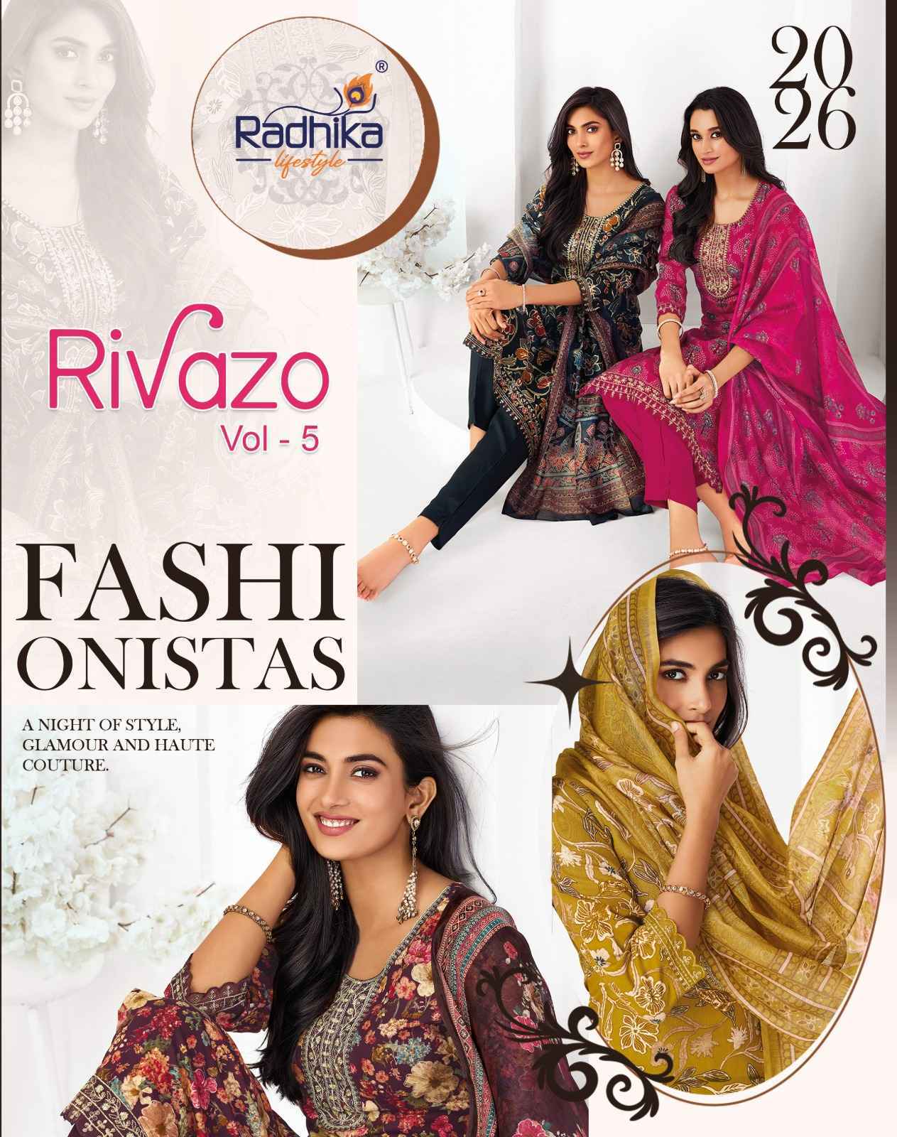Radhika Lifestyle Rivazo Vol 5 Reyon Readymade Suits | Wholesale Market Surat ( 8 pcs Catalogue )