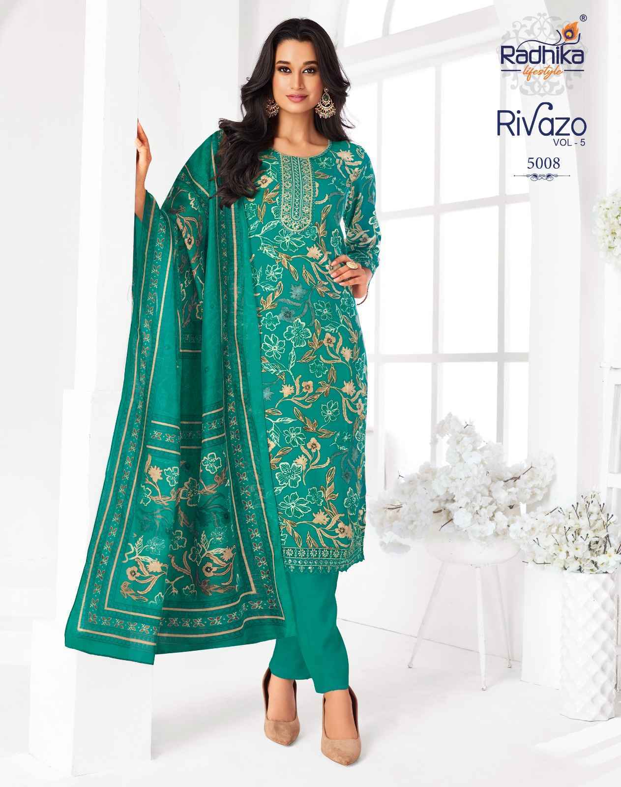 Radhika Lifestyle Rivazo Vol 5 Reyon Readymade Suits | Wholesale Market Surat ( 8 pcs Catalogue )