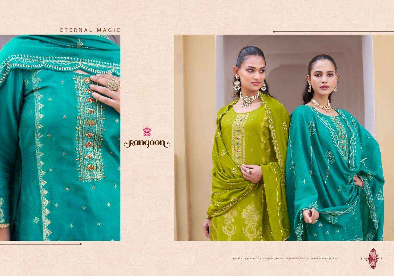 Rangoon Darpan Vol 2 Partywear Designer Gharara Suit  _ Surat Wholesale Market Price ( 4 Pcs Catalog )