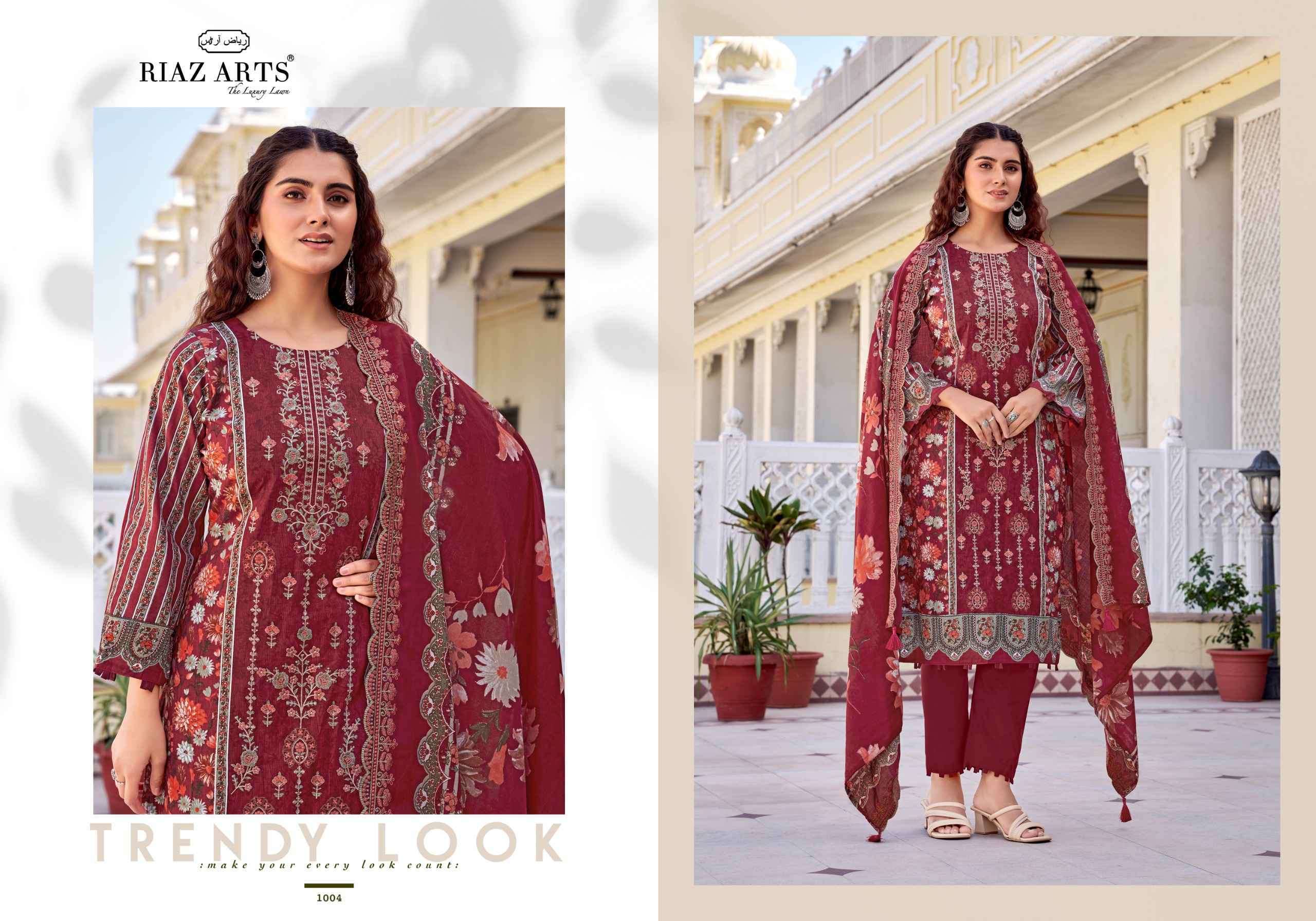 Riaz Arts Abu Rehan Lawn Cotton Dress Material - Surat Wholesale Market ( 6 pcs Catalog )