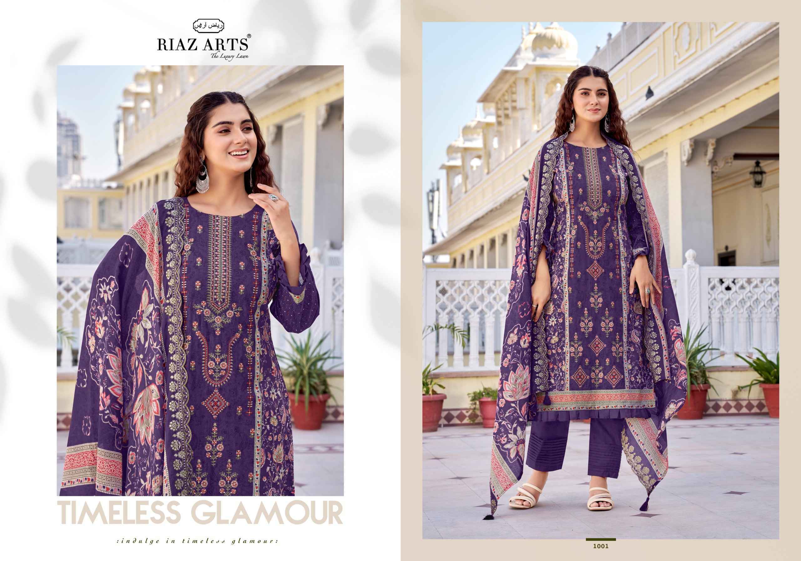 Riaz Arts Abu Rehan Lawn Cotton Dress Material - Surat Wholesale Market ( 6 pcs Catalog )