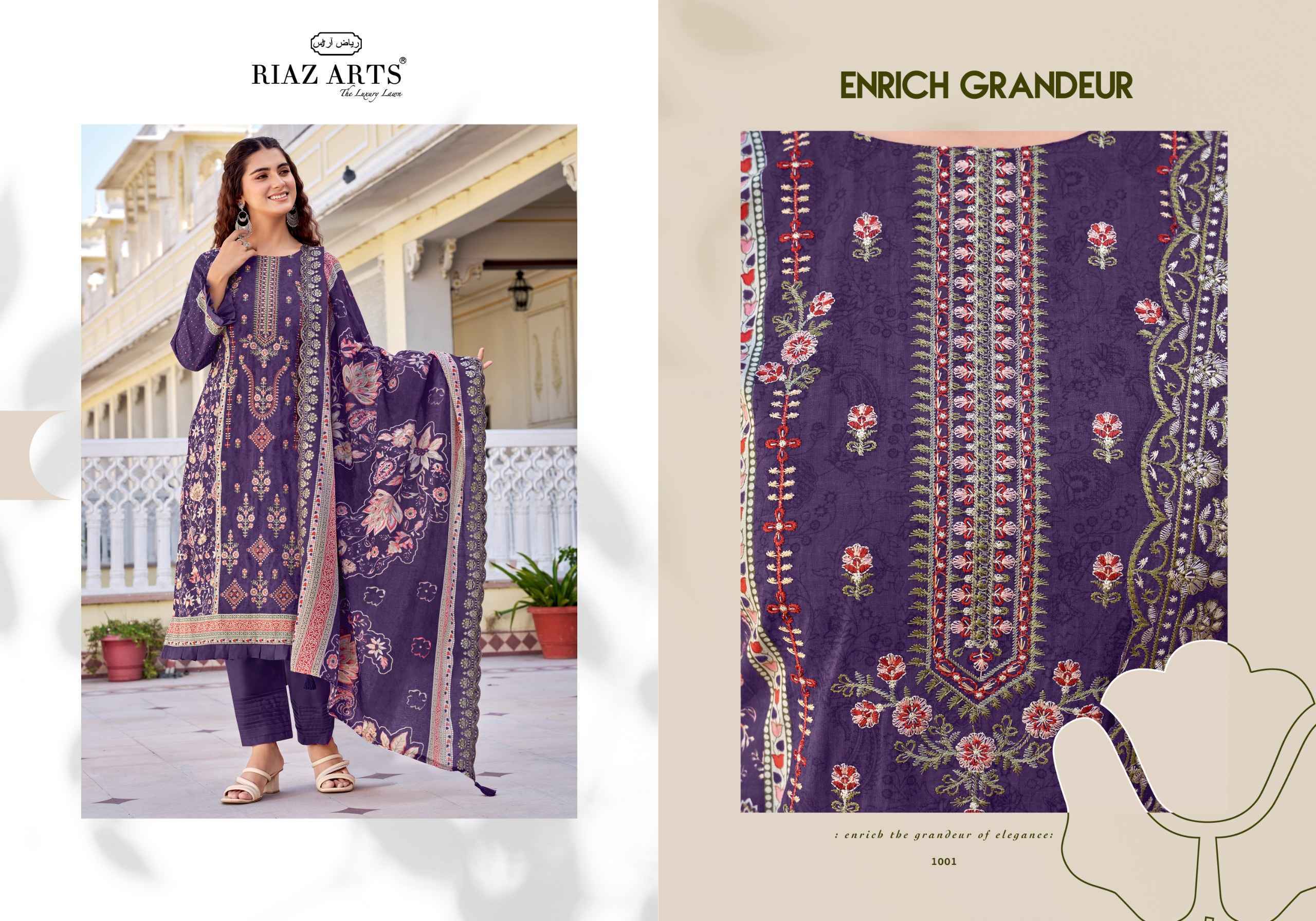 Riaz Arts Abu Rehan Lawn Cotton Dress Material - Surat Wholesale Market ( 6 pcs Catalog )